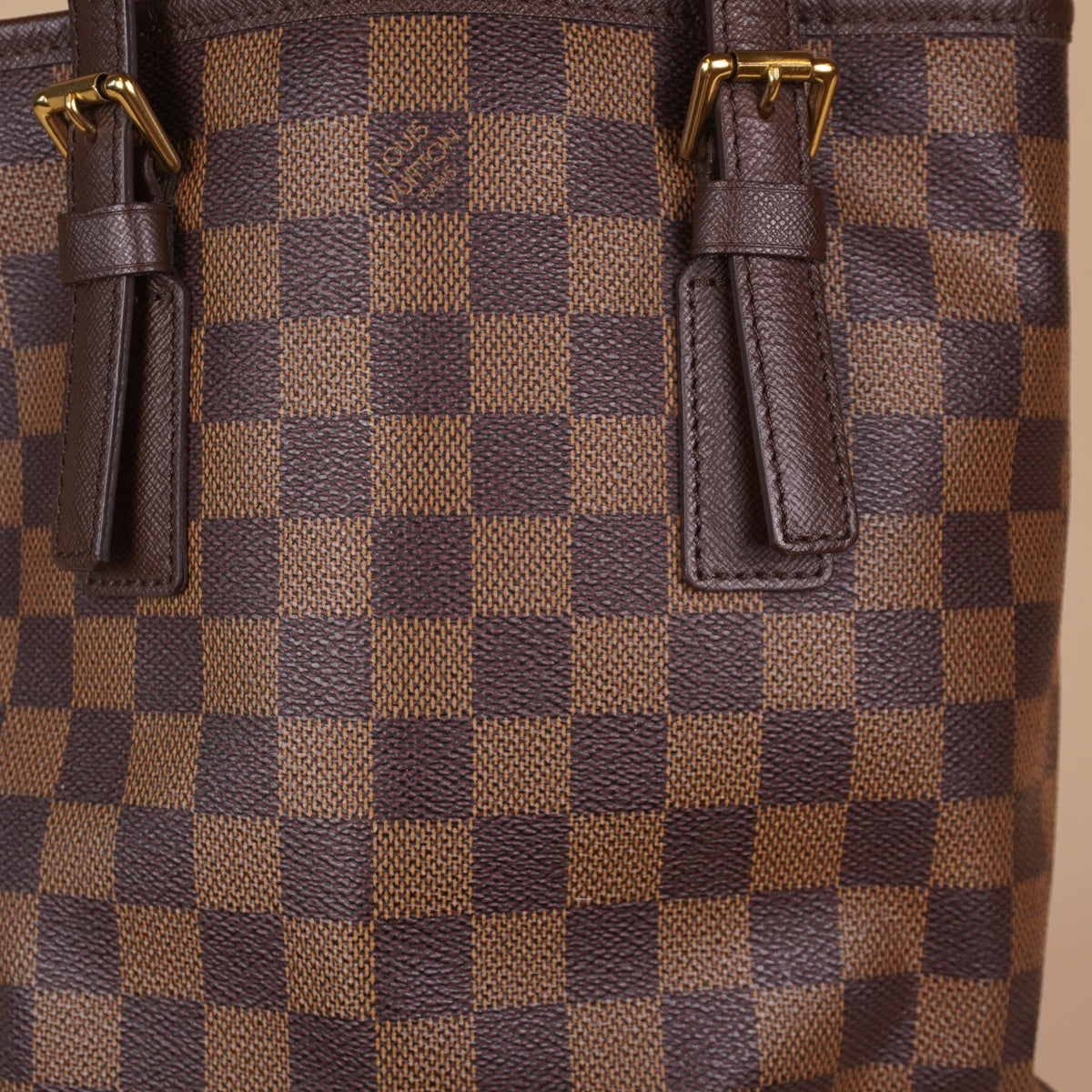 PRE-OWNED LV Damier Ebene Marais Bucket 23