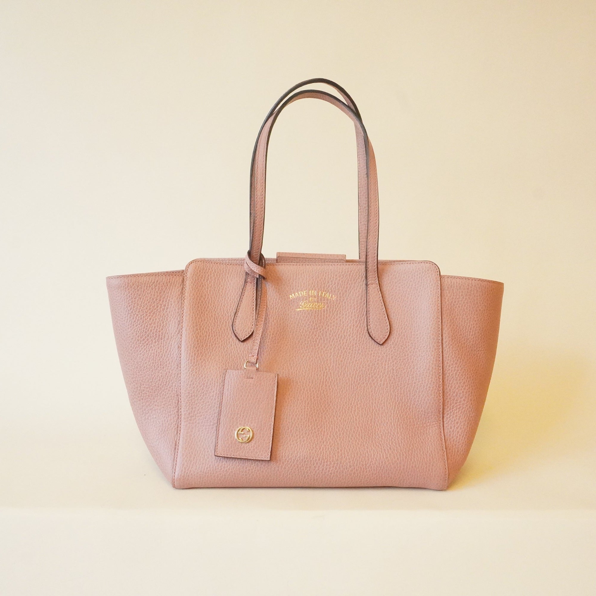 PRE-OWNED Dollar Calfskin Small Swing Tote Soft Pink