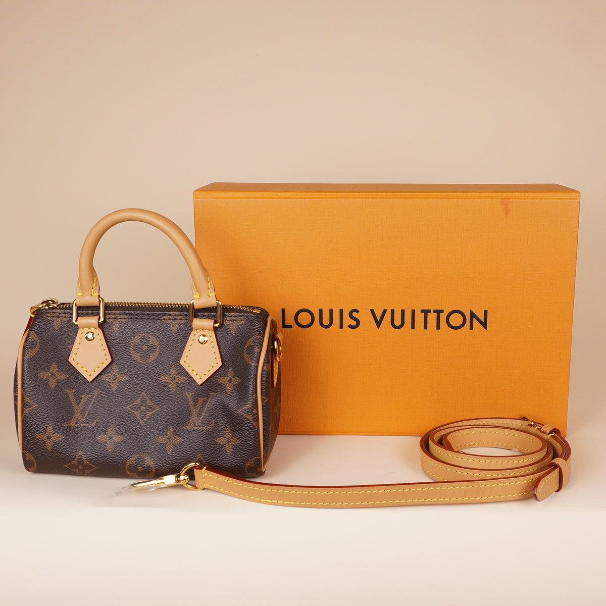 PRE-OWNED LV Monogram Nano Speedy Bandouliere