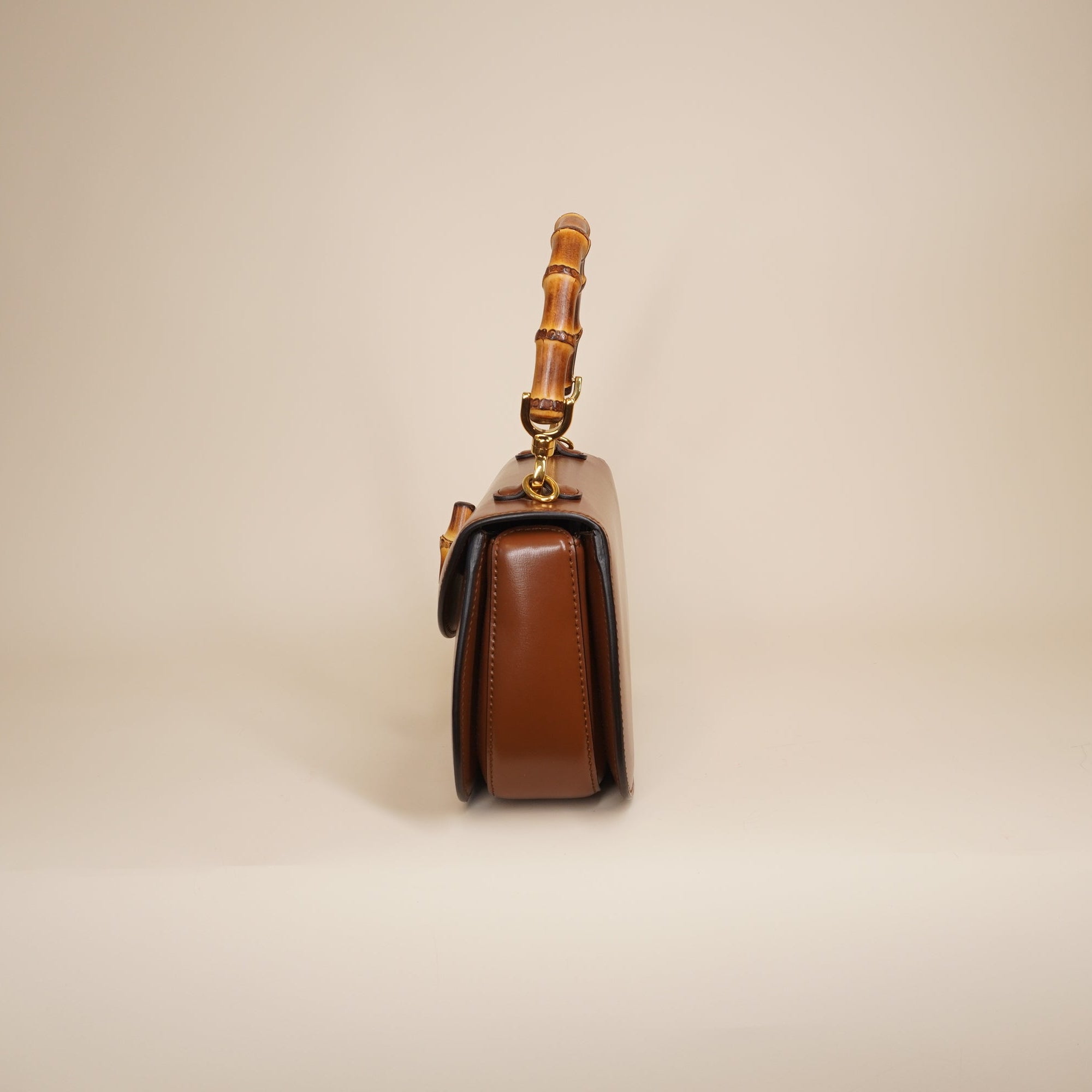 PRE-OWNED GG Bamboo 1947 Brown Calfskin Shoulder Bag
