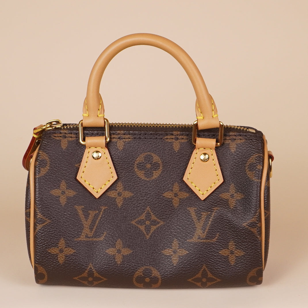 PRE-OWNED LV Monogram Nano Speedy Bandouliere