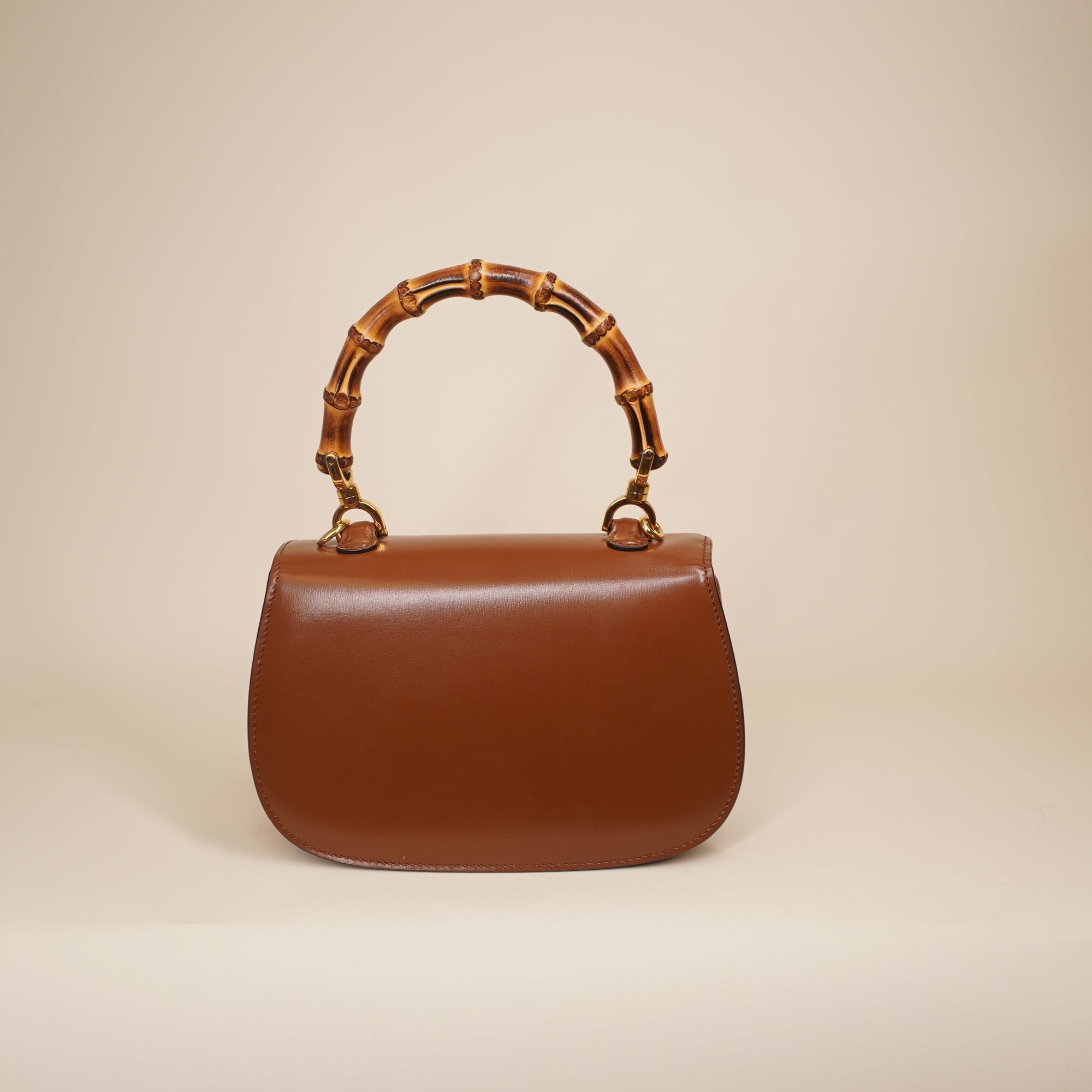 PRE-OWNED GG Bamboo 1947 Brown Calfskin Shoulder Bag
