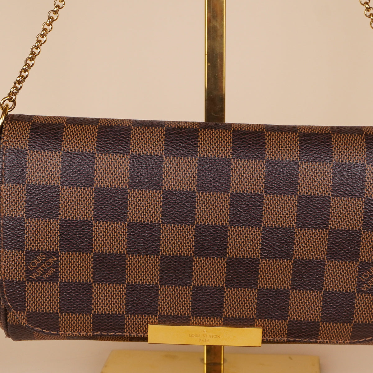 PRE-OWNED LV Damier Ebene Favorite Bag