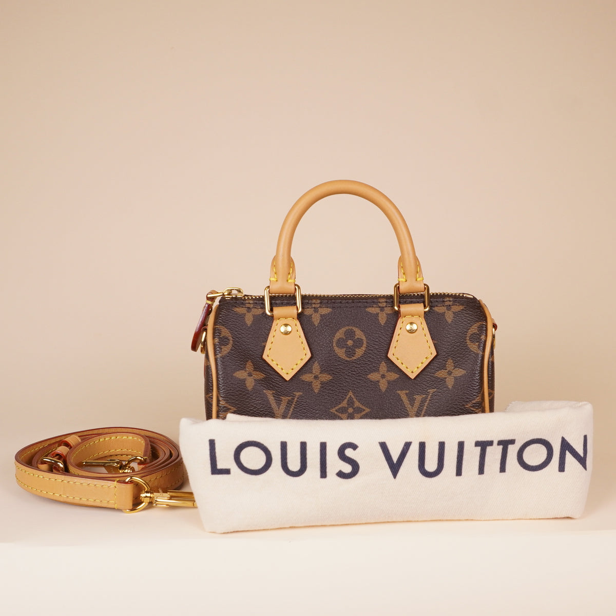 PRE-OWNED LV Monogram Nano Speedy Bandouliere