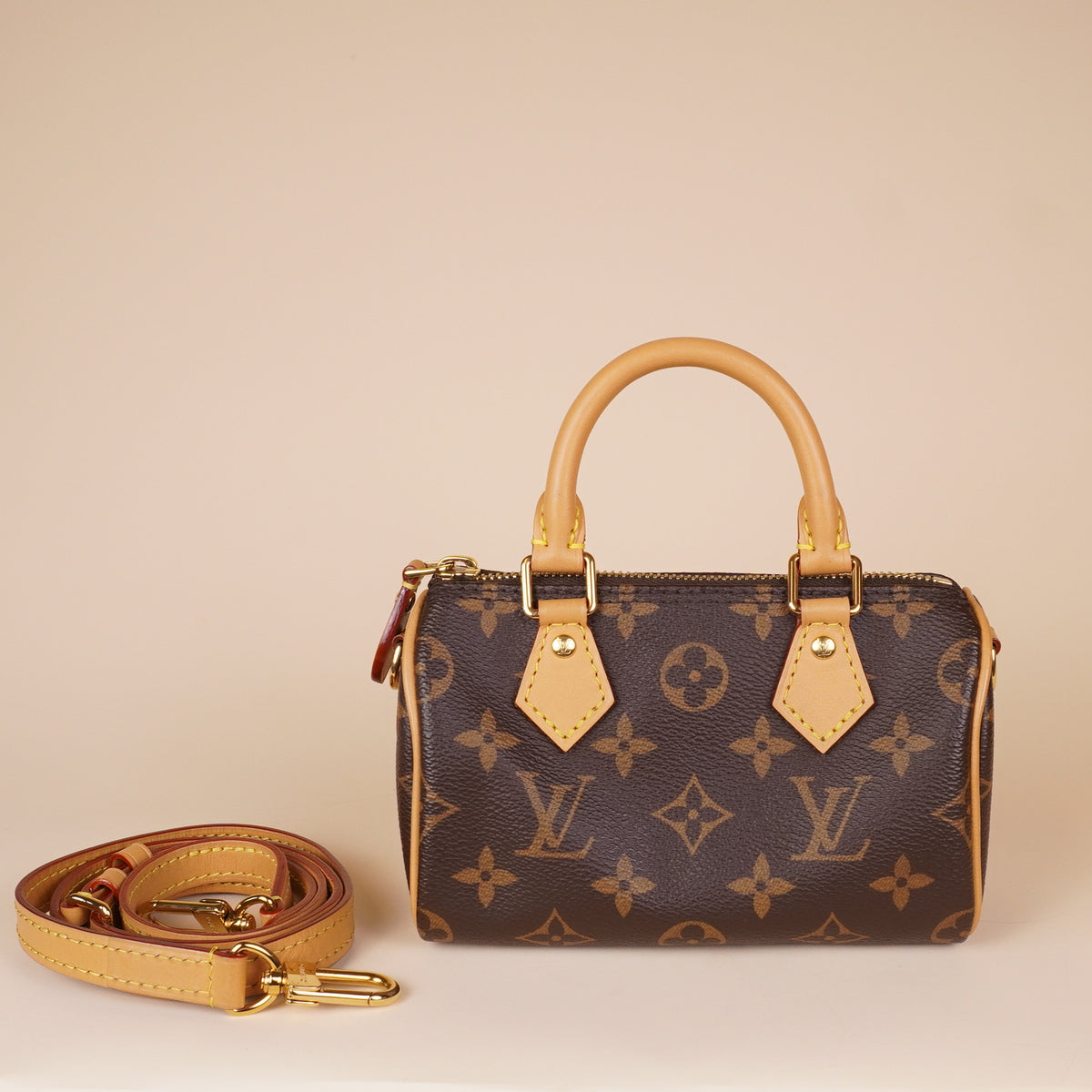 PRE-OWNED LV Monogram Nano Speedy Bandouliere