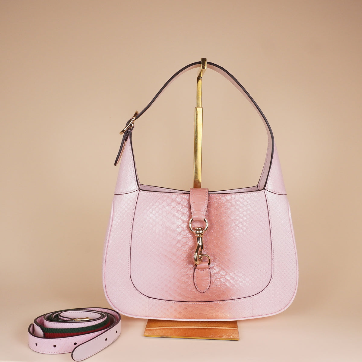 PRE-OWNED GG Pink Python Jackie Medium