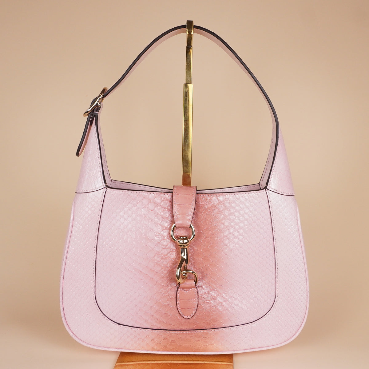 PRE-OWNED GG Pink Python Jackie Medium