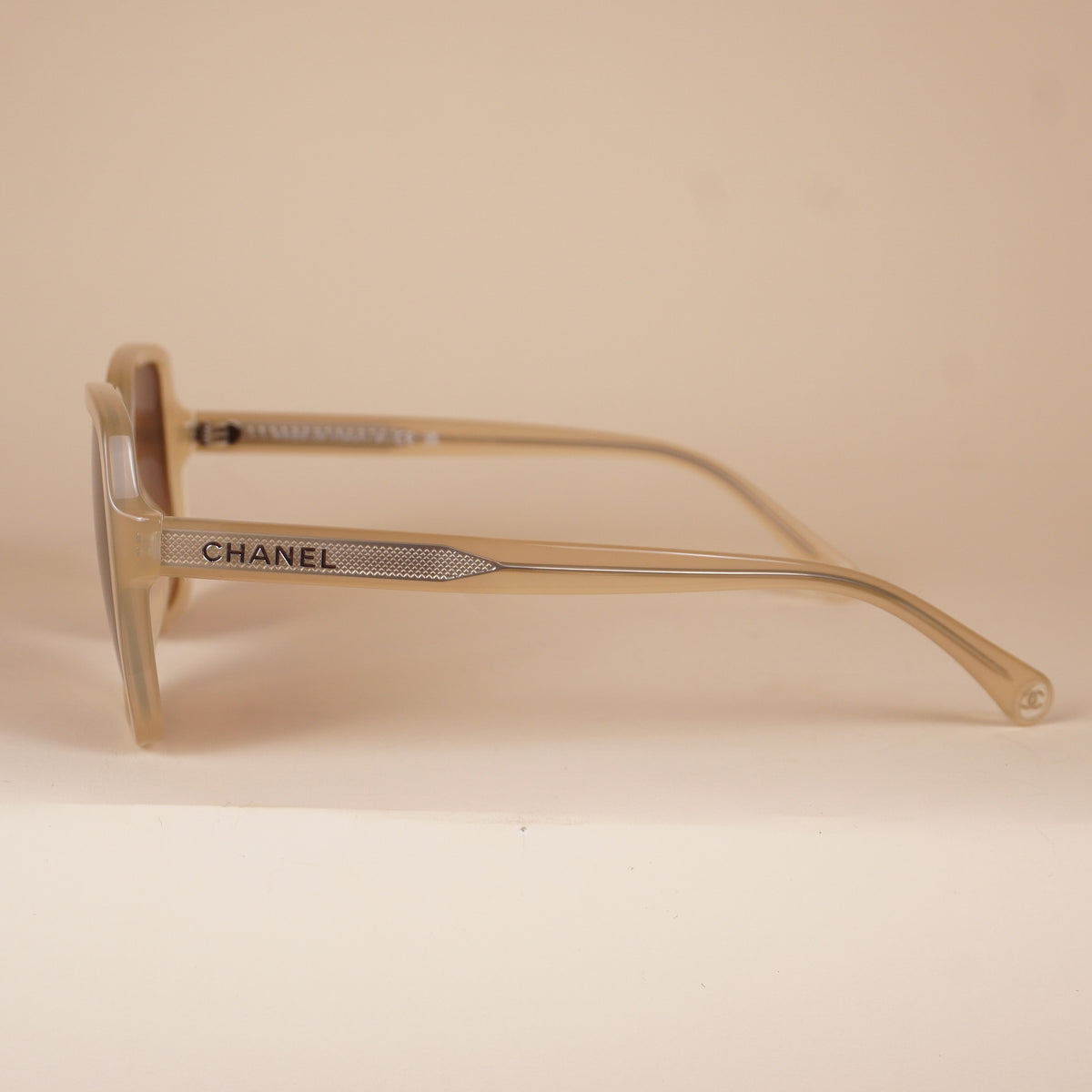 PRE-OWNED CC Acetate Square Sunglasses 5505 Light Brown