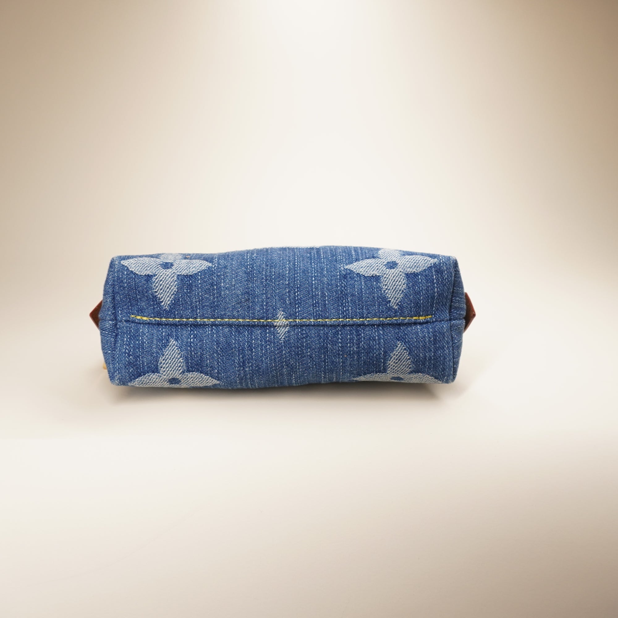 PRE-OWNED LV Denim Giant Monogram Pochette Cosmetique Bag