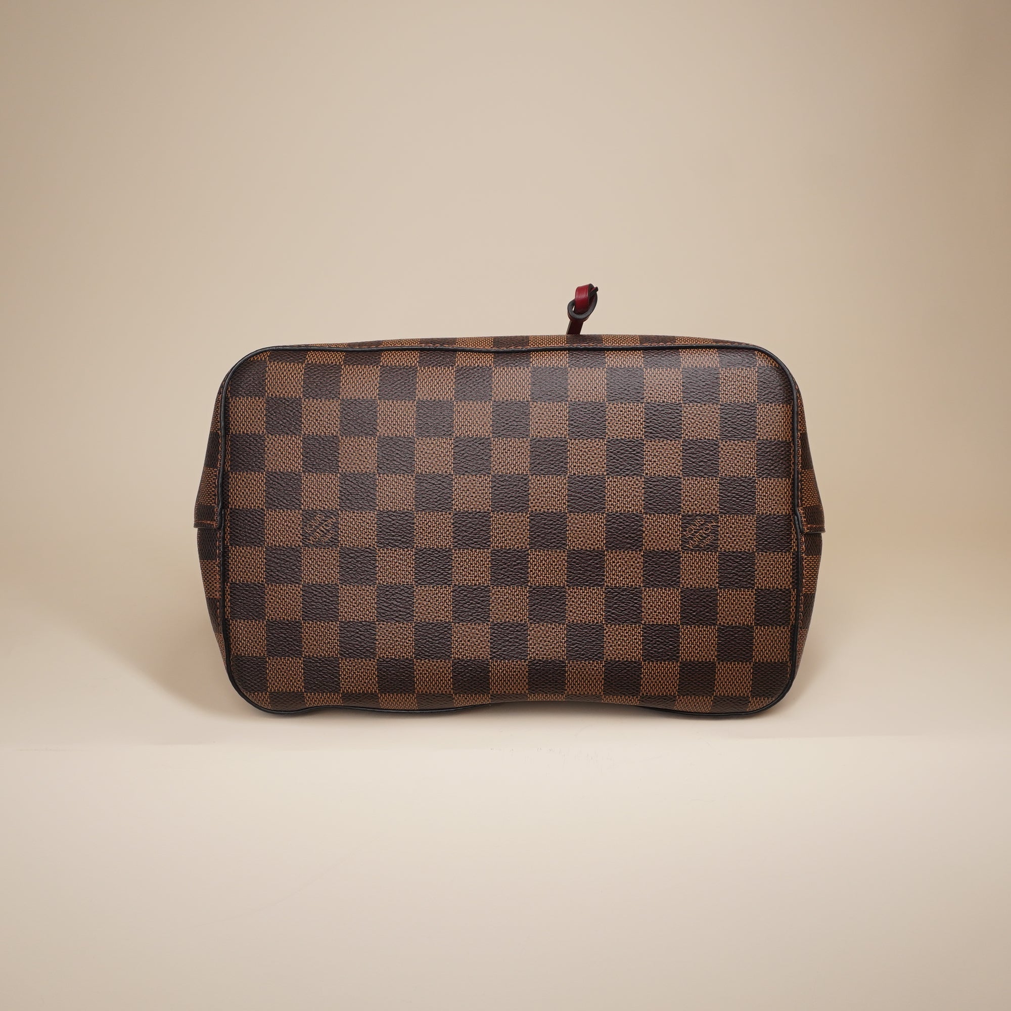 LV Damier Ebene Neonoe MM Cherry Berry Shoulder Bag