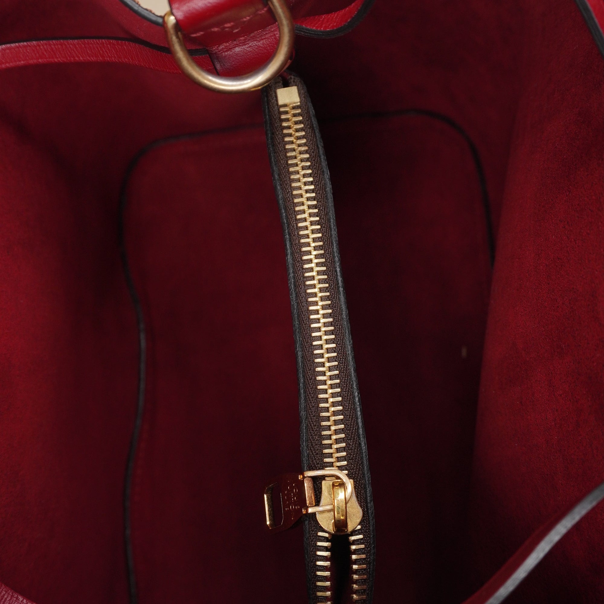 LV Damier Ebene Neonoe MM Cherry Berry Shoulder Bag