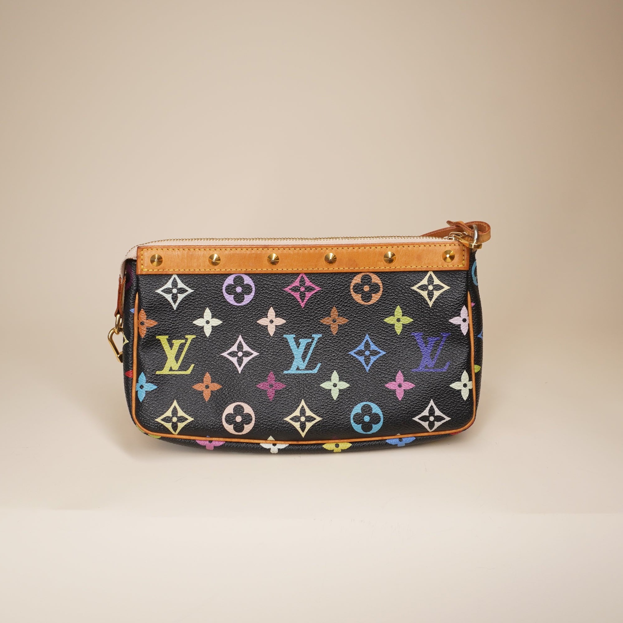 LV Black Monogram Multicolor Accessories Pochette Bag