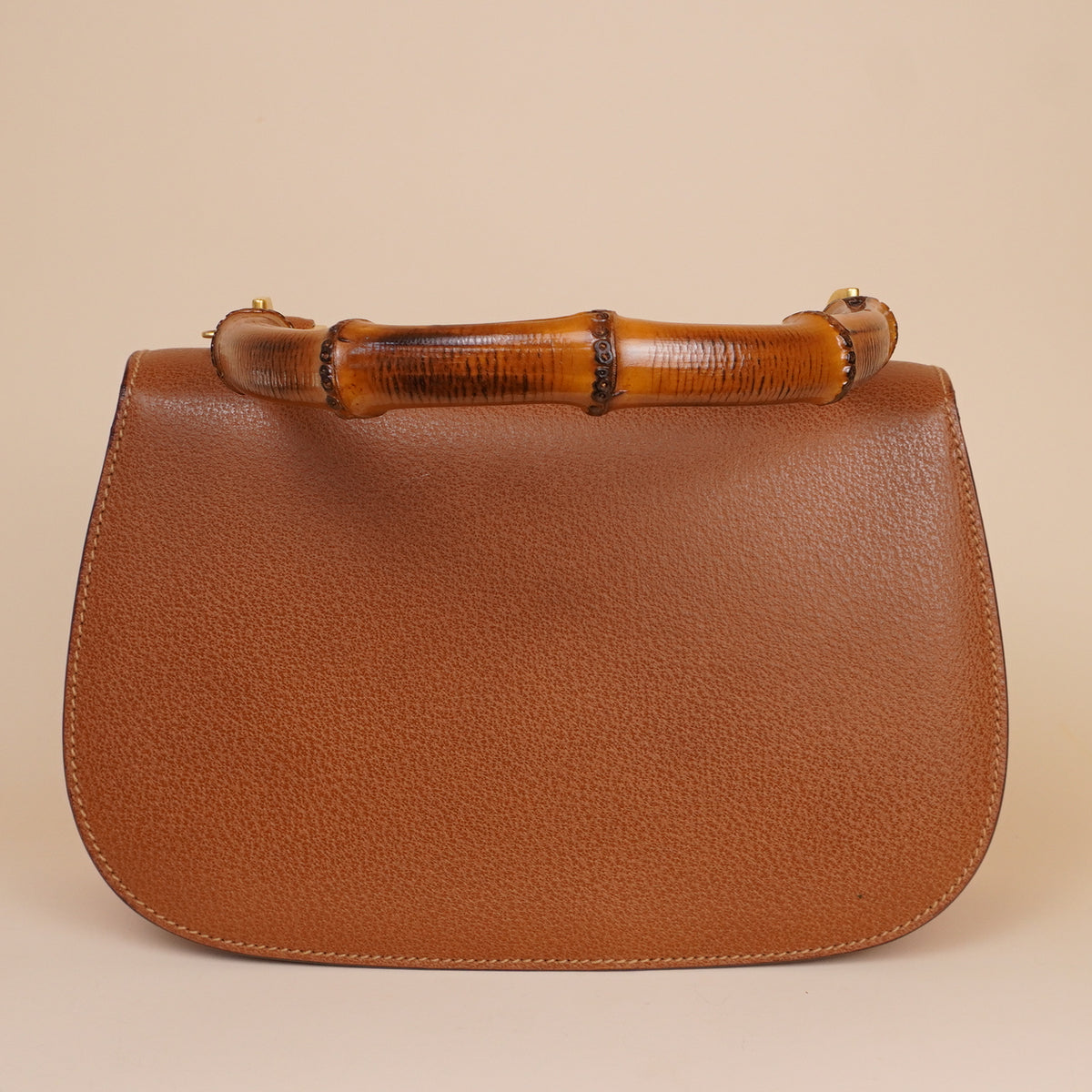 PRE-OWNED GG Bamboo 1947 Small Vintage Brown Leather