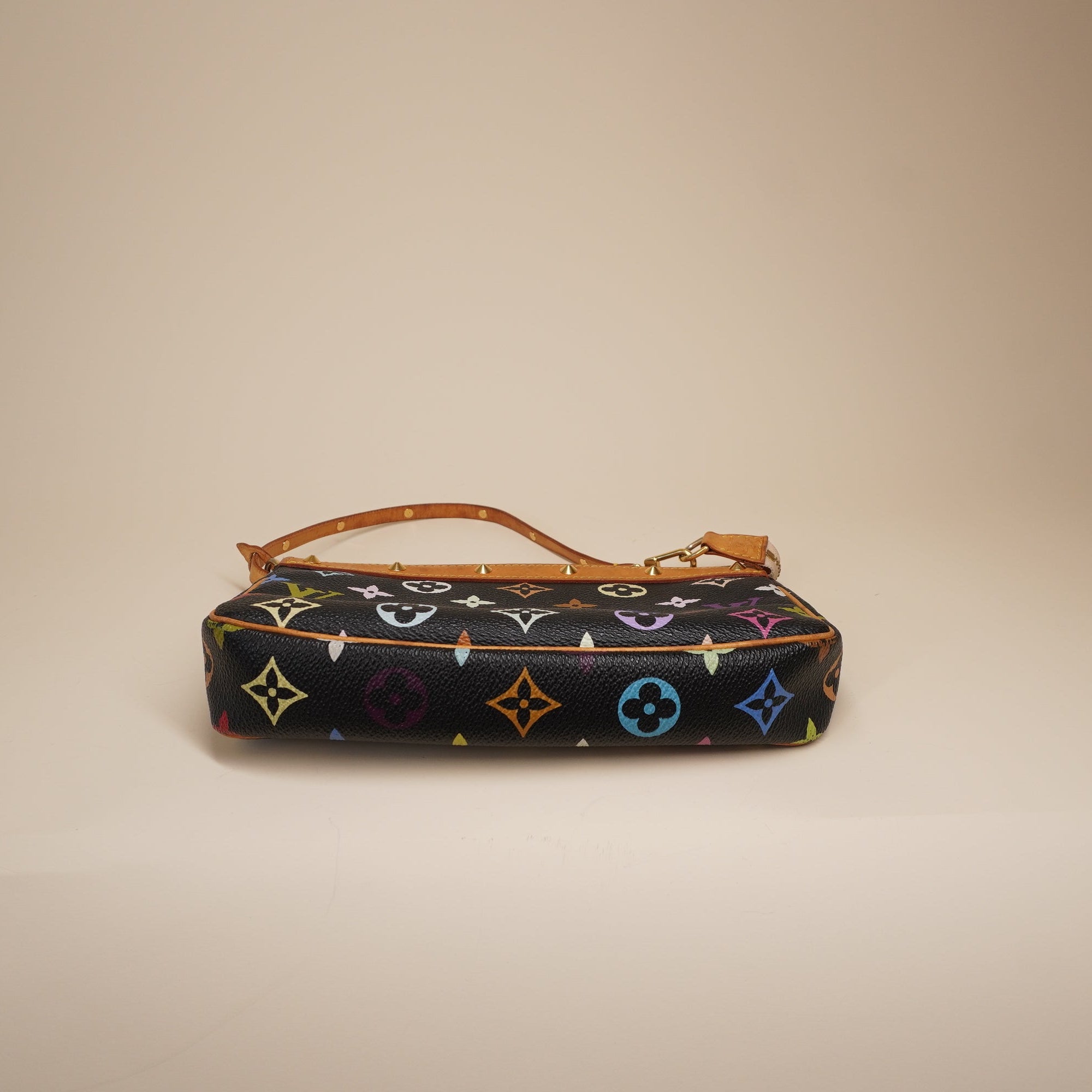 LV Black Monogram Multicolor Accessories Pochette Bag