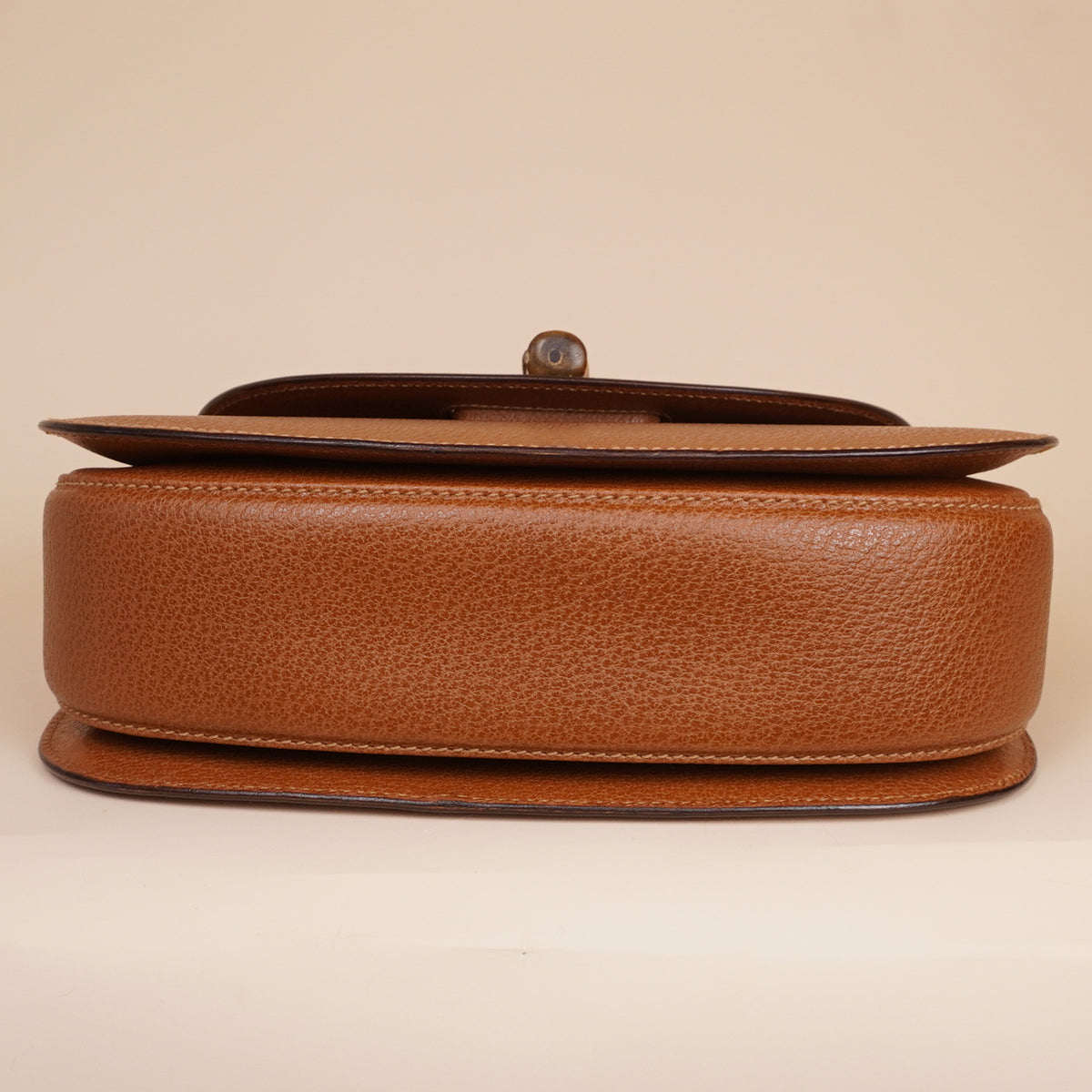PRE-OWNED GG Bamboo 1947 Small Vintage Brown Leather