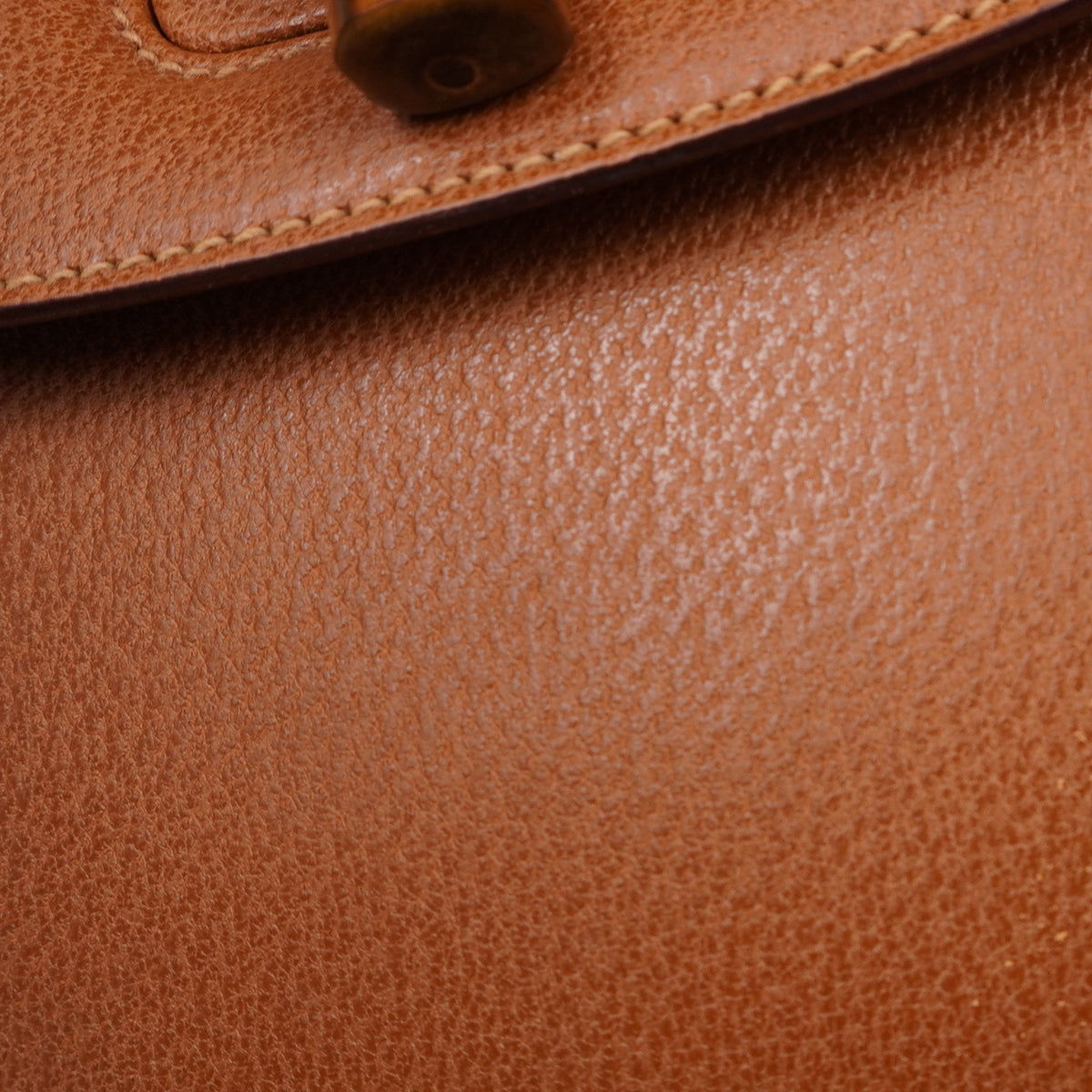 PRE-OWNED GG Bamboo 1947 Small Vintage Brown Leather