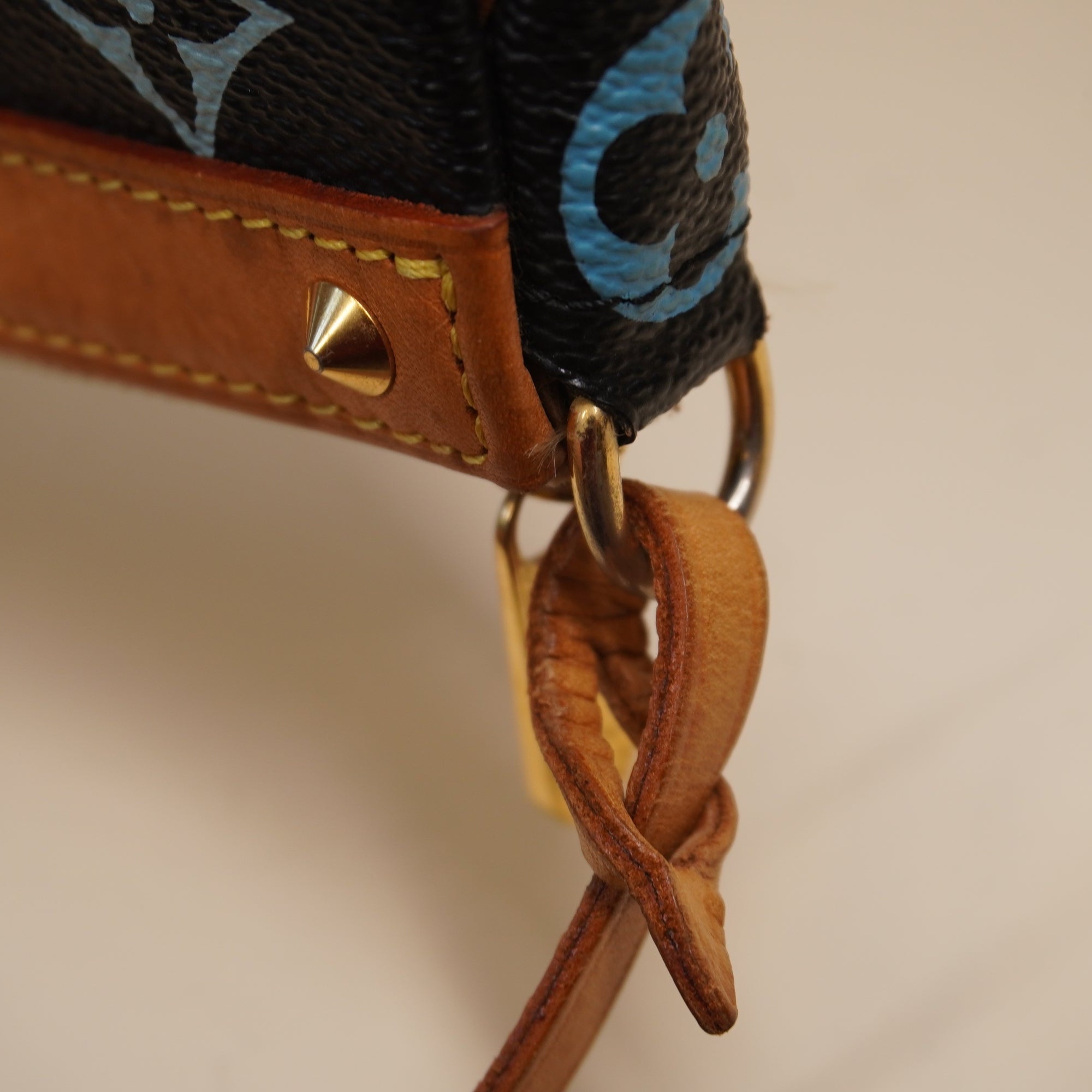 LV Black Monogram Multicolor Accessories Pochette Bag