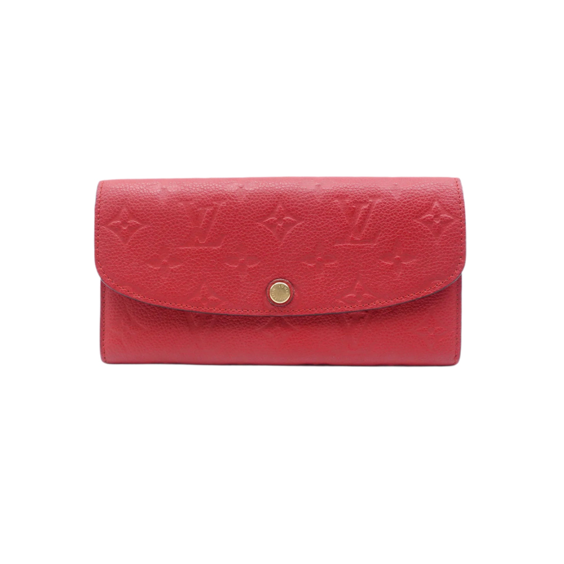 PRE-OWNED LV Red Monogram Empreinte Emilie Long Wallet
