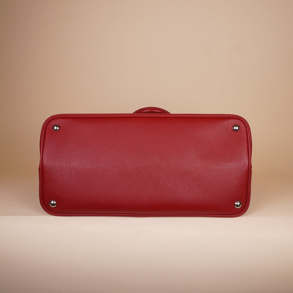 PRE-OWNED Red Saffiano Leather Galleria Double Zip Shoulder Bag