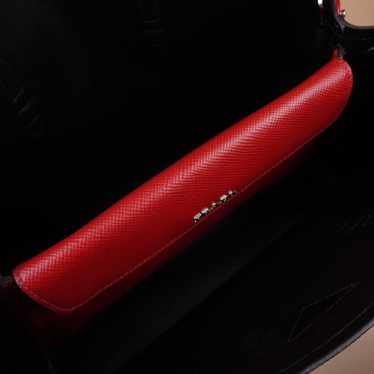 PRE-OWNED Red Saffiano Leather Galleria Double Zip Shoulder Bag