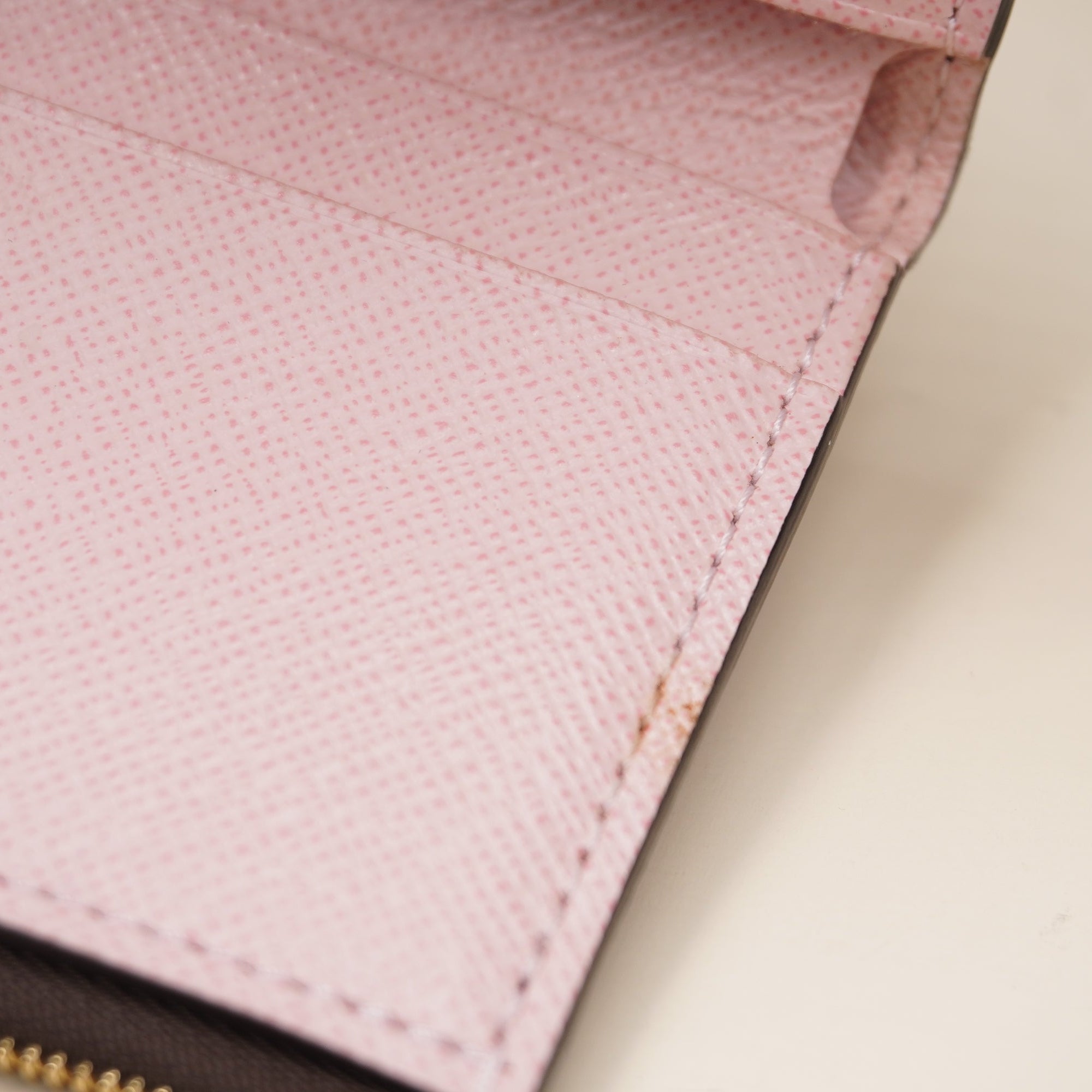  LV Monogram Zoe Wallet Rose Ballerine