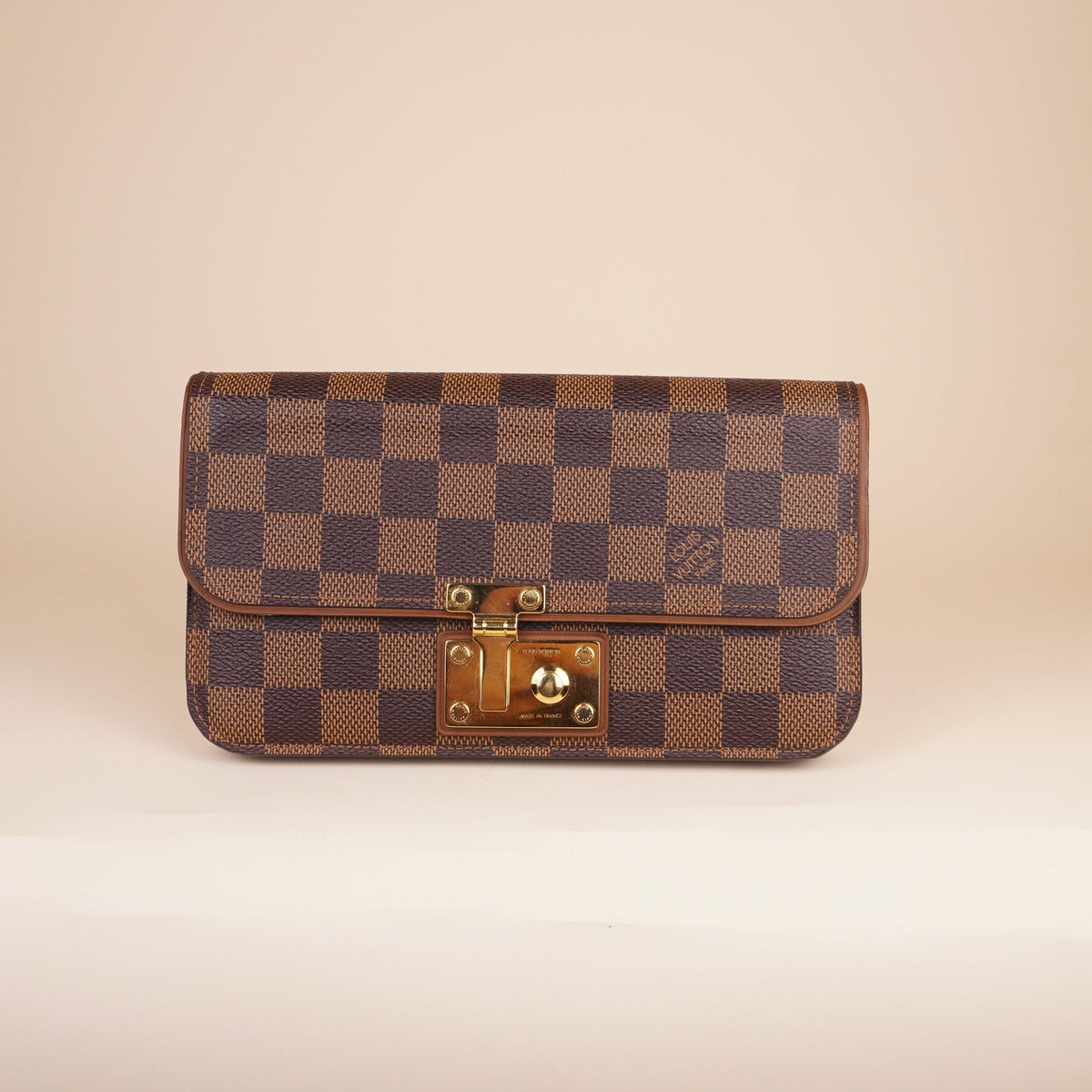 PRE-OWNED LV Damier Ebene Pattern Coated Canvas Ascot Wallet