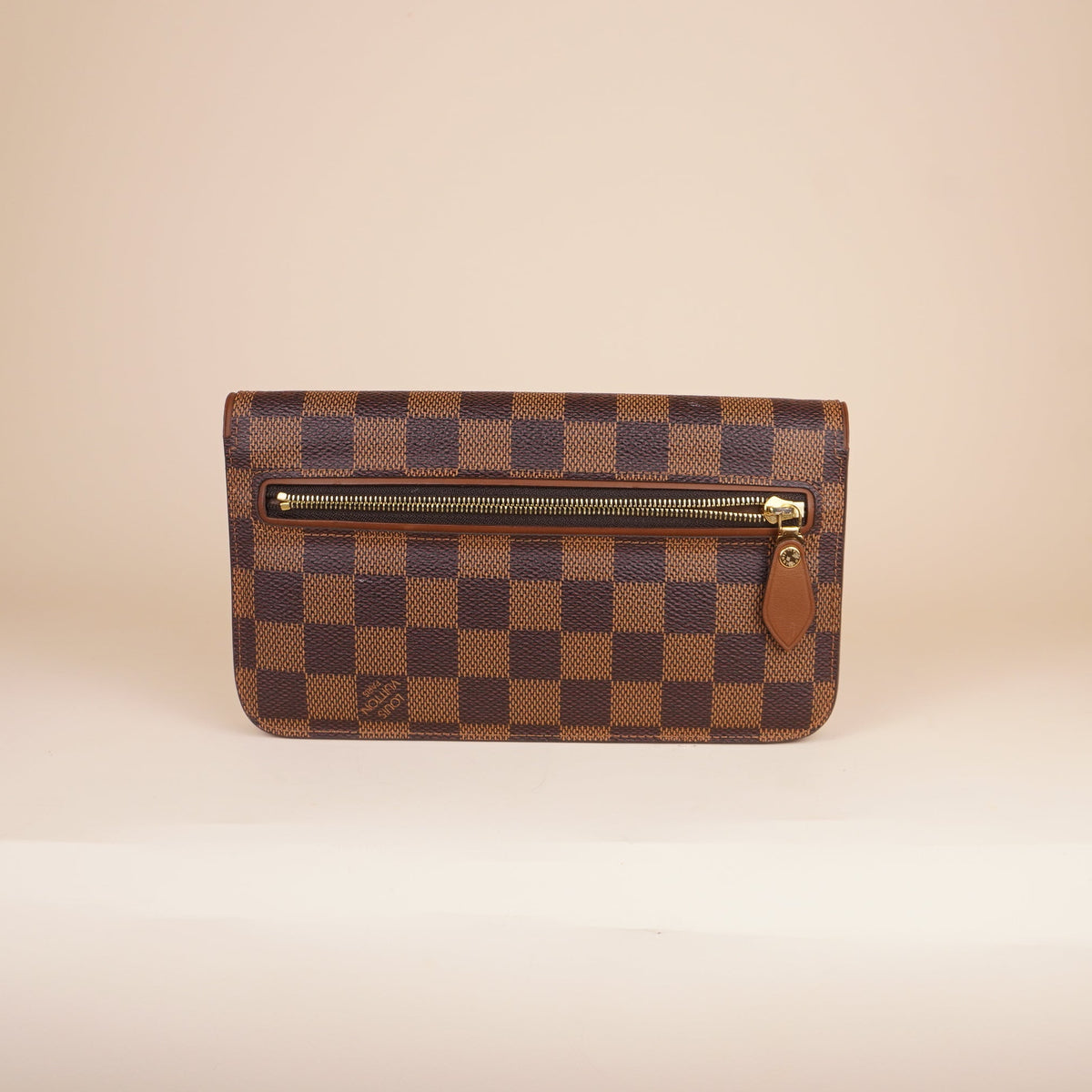 PRE-OWNED LV Damier Ebene Pattern Coated Canvas Ascot Wallet
