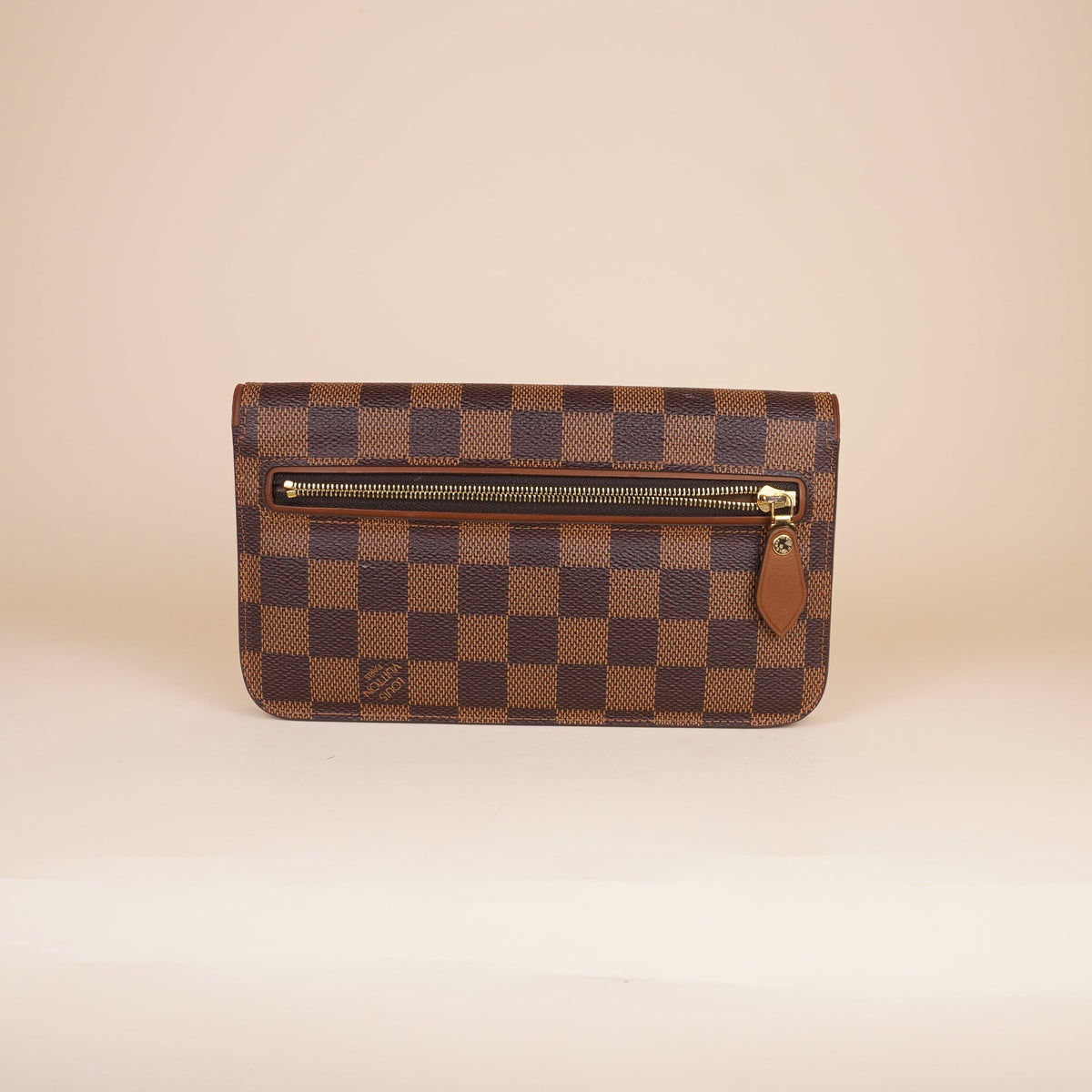 PRE-OWNED LV Damier Ebene Pattern Coated Canvas Ascot Wallet