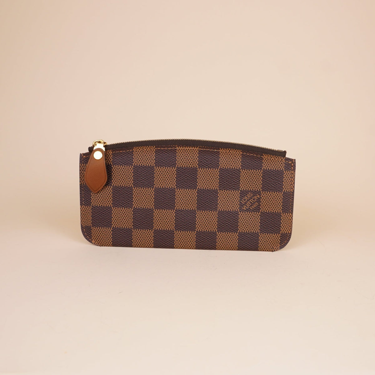 PRE-OWNED LV Damier Ebene Pattern Coated Canvas Ascot Wallet
