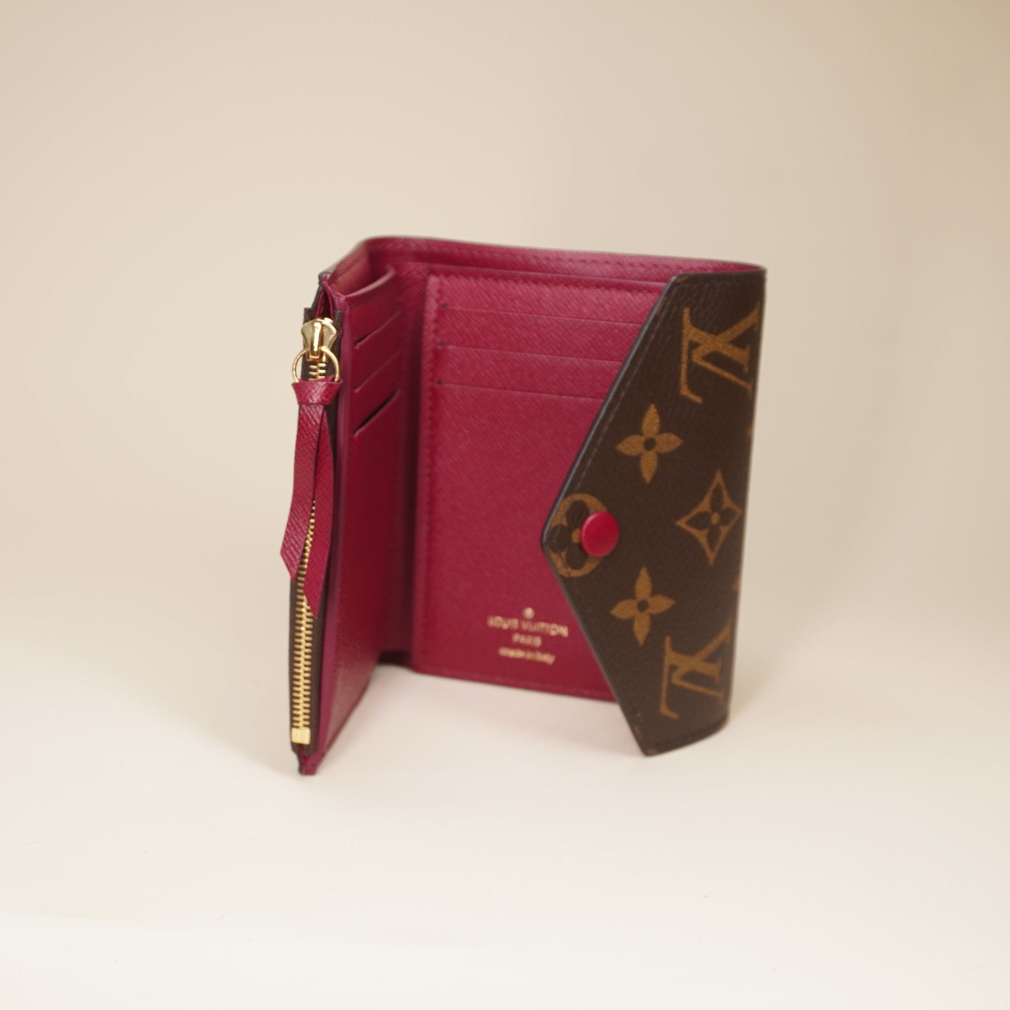 PRE-OWNED LV Monogram Victorine Wallet Fuchsia