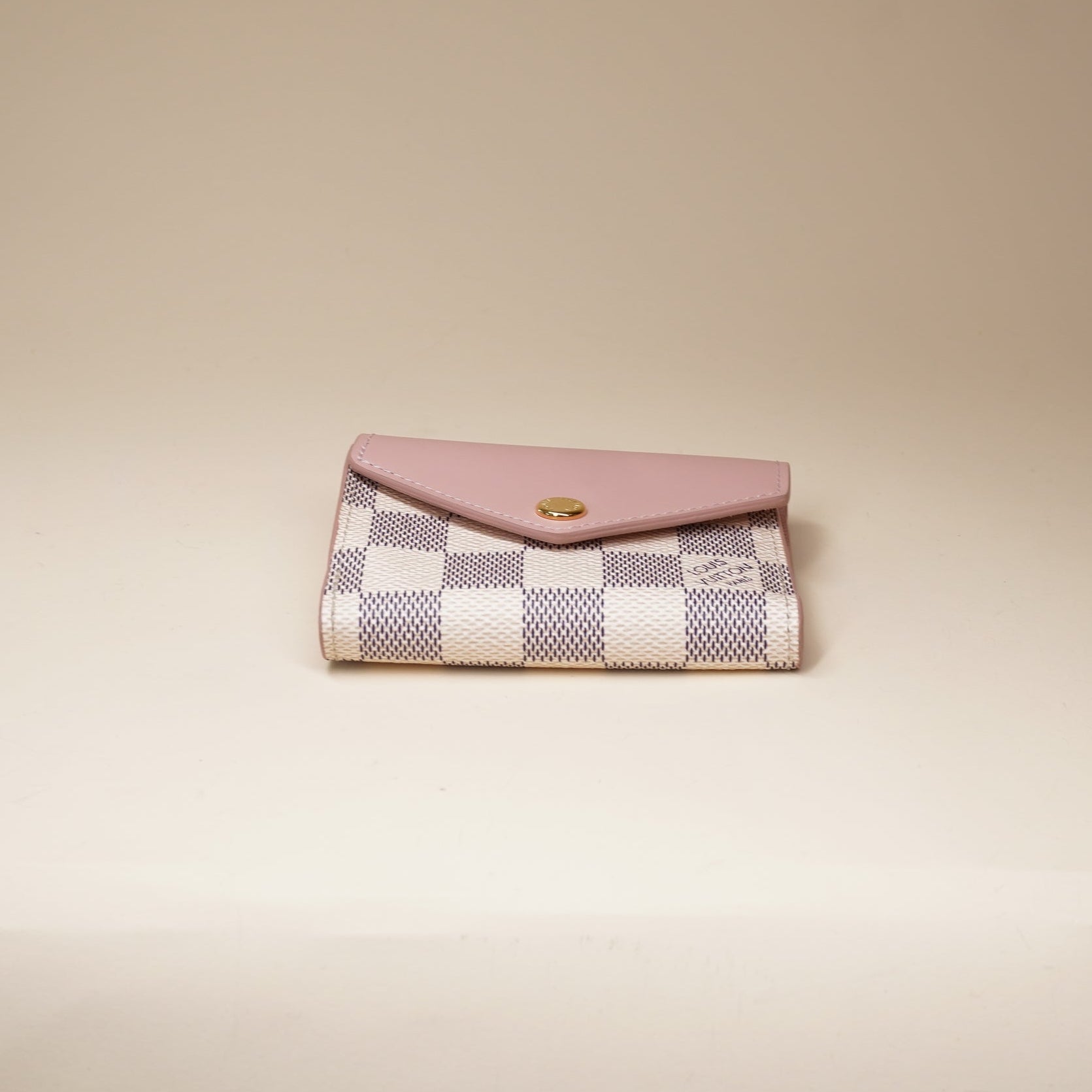 PRE-OWNED LV Rose Ballerine Damier Azur Canvas Zoe Wallet