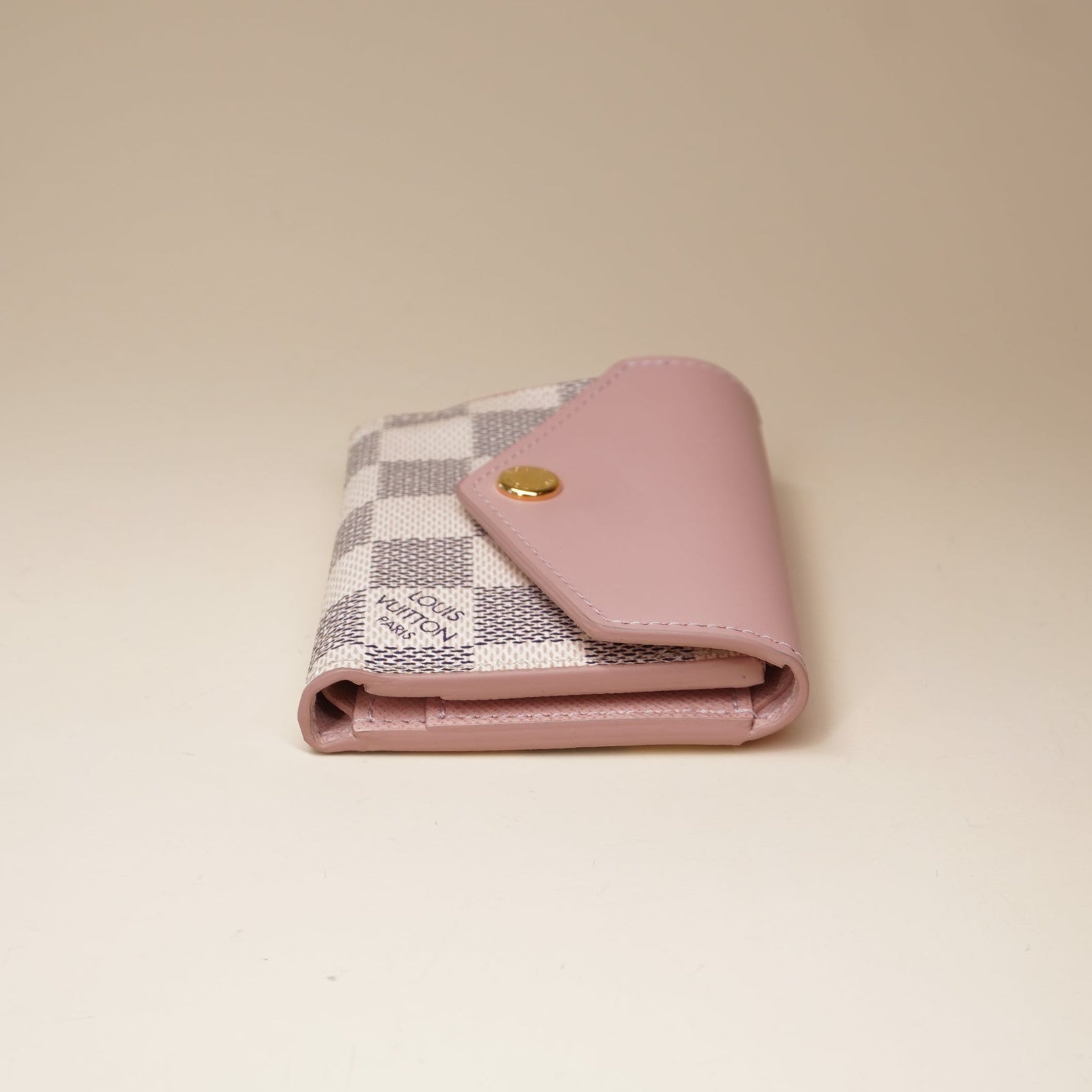 PRE-OWNED LV Rose Ballerine Damier Azur Canvas Zoe Wallet