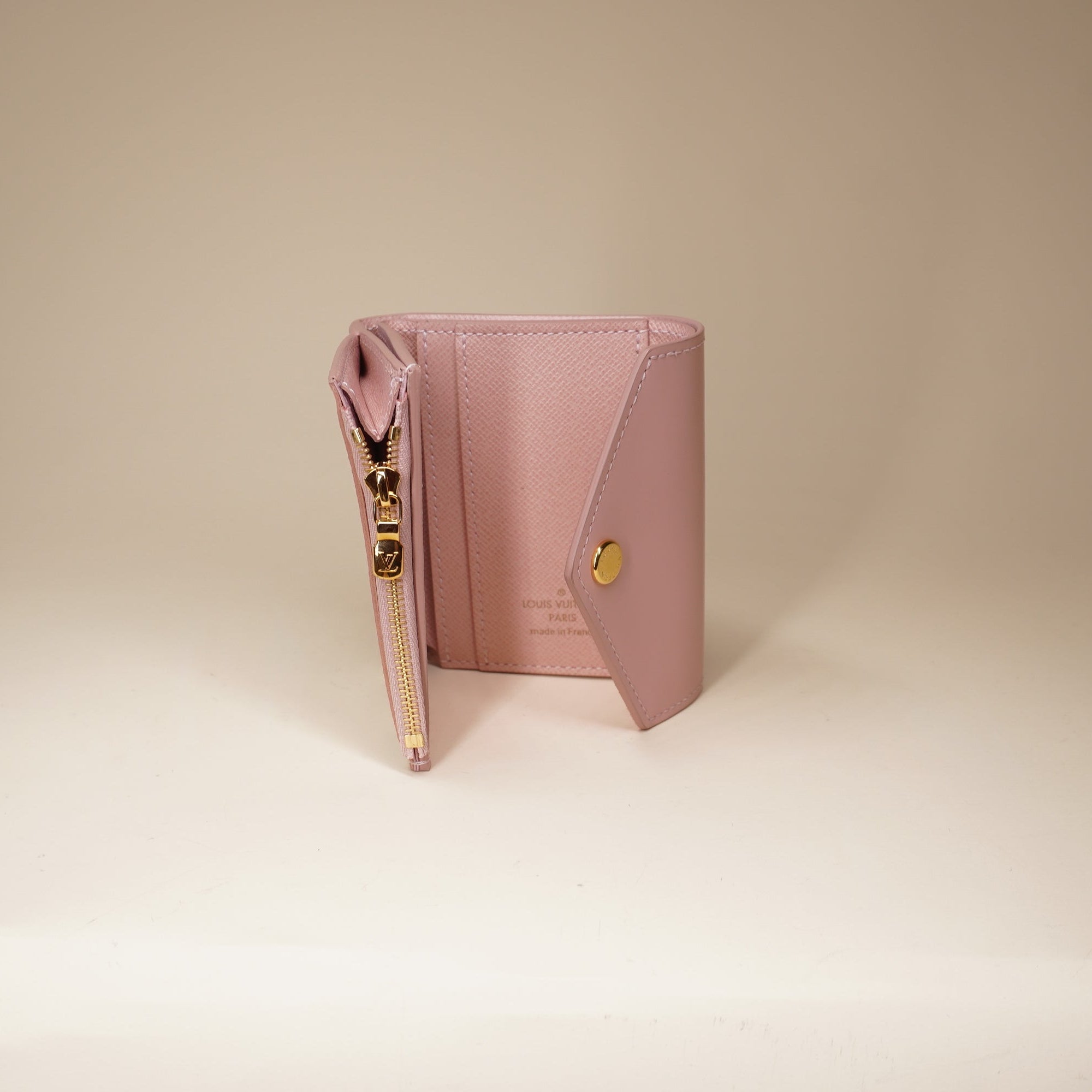 PRE-OWNED LV Rose Ballerine Damier Azur Canvas Zoe Wallet