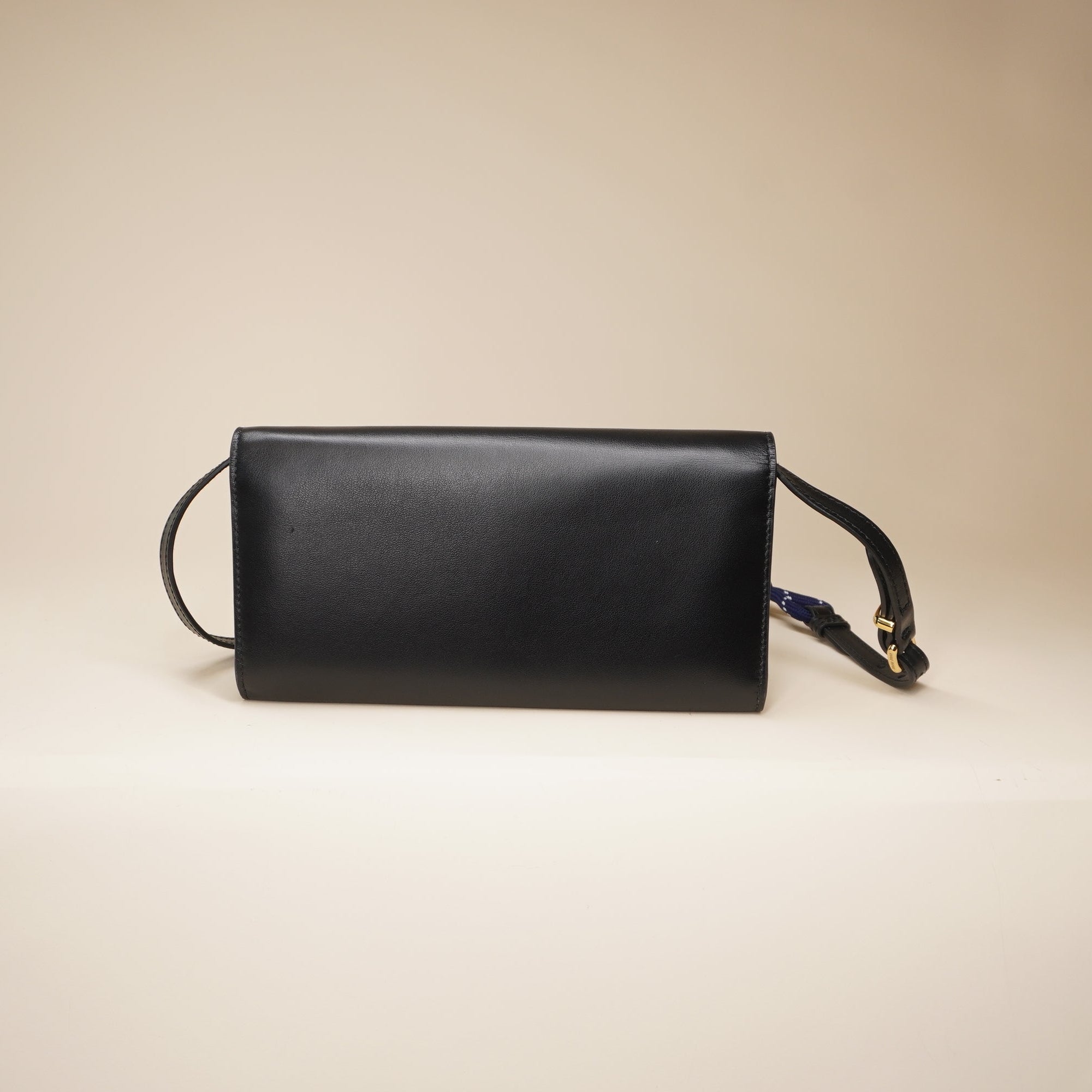 WOC Black Cafskin Shoulder Bag