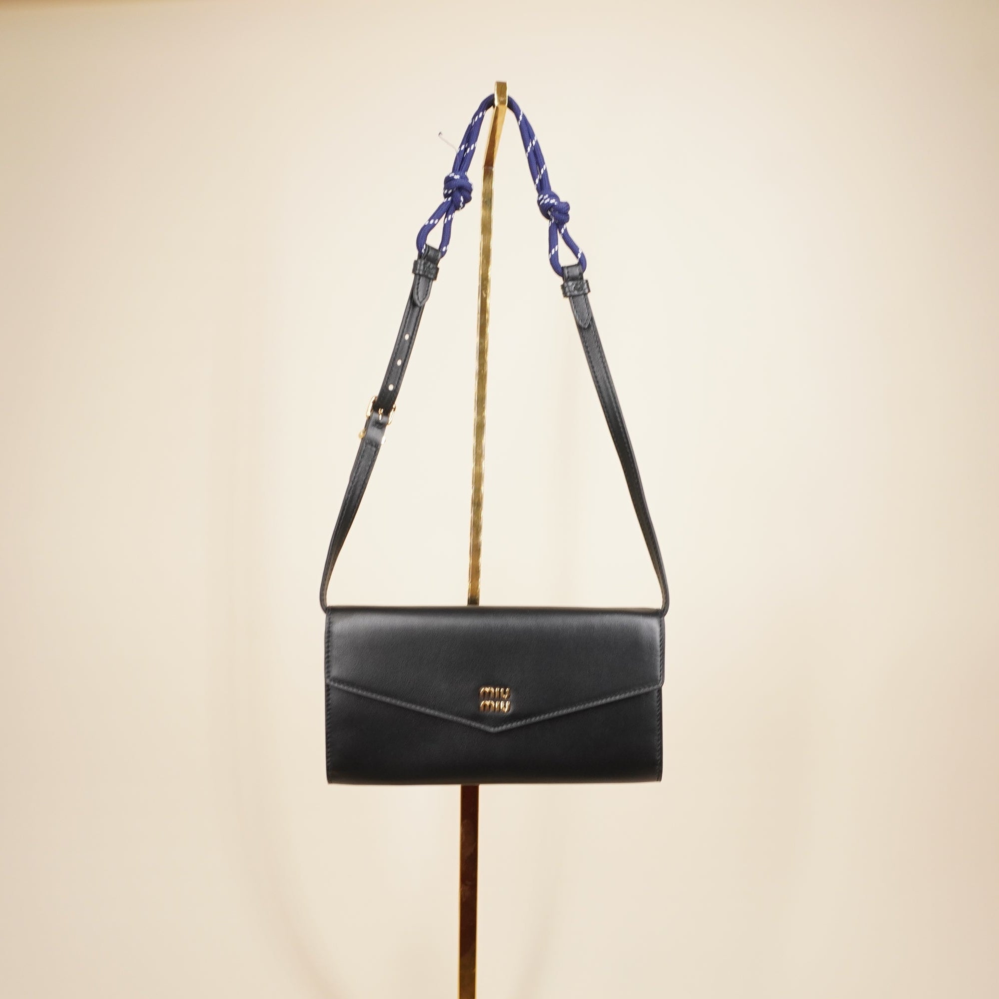 WOC Black Cafskin Shoulder Bag