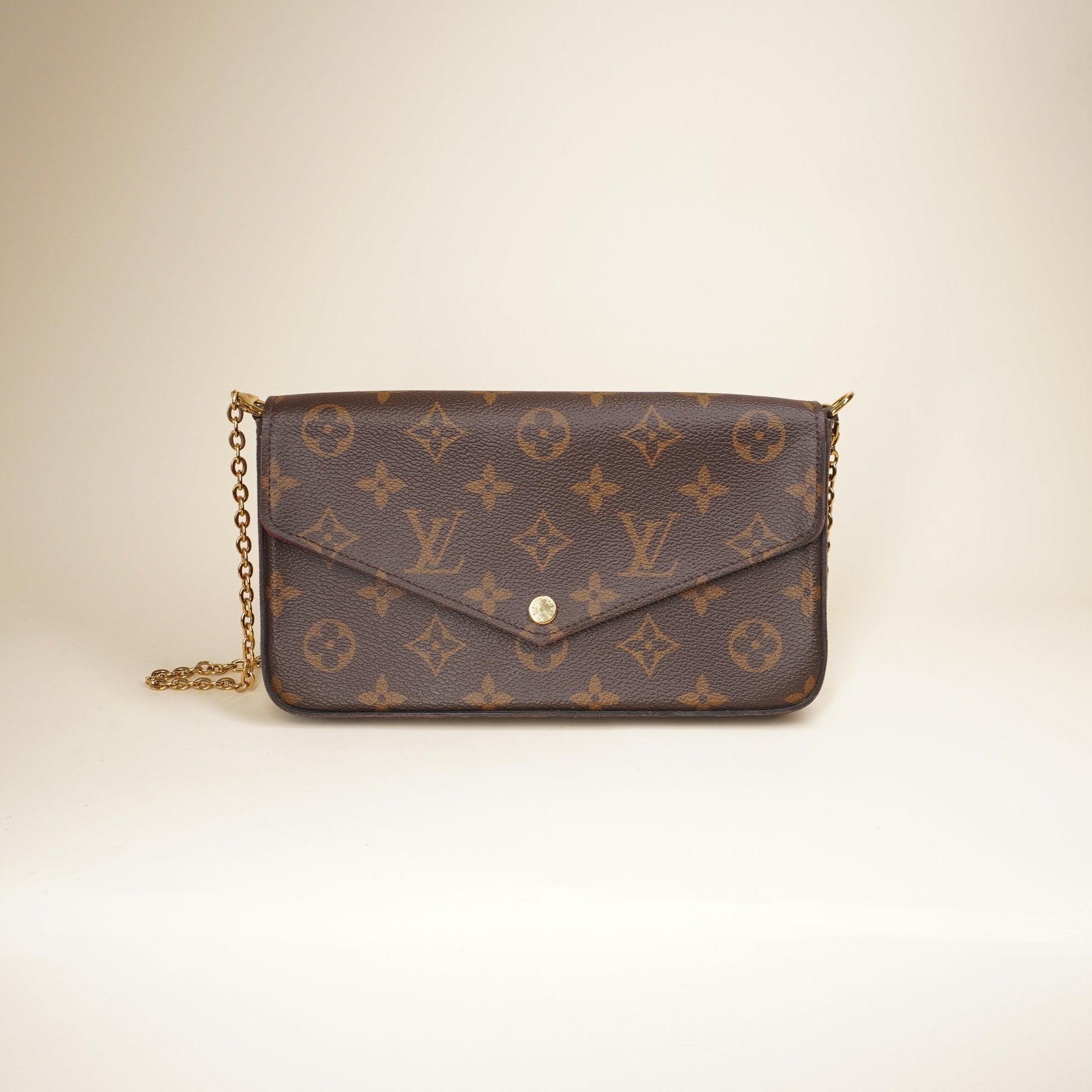 LV Pochette Felicie Monogram Coated Canvas Wallet Shoulder Bag