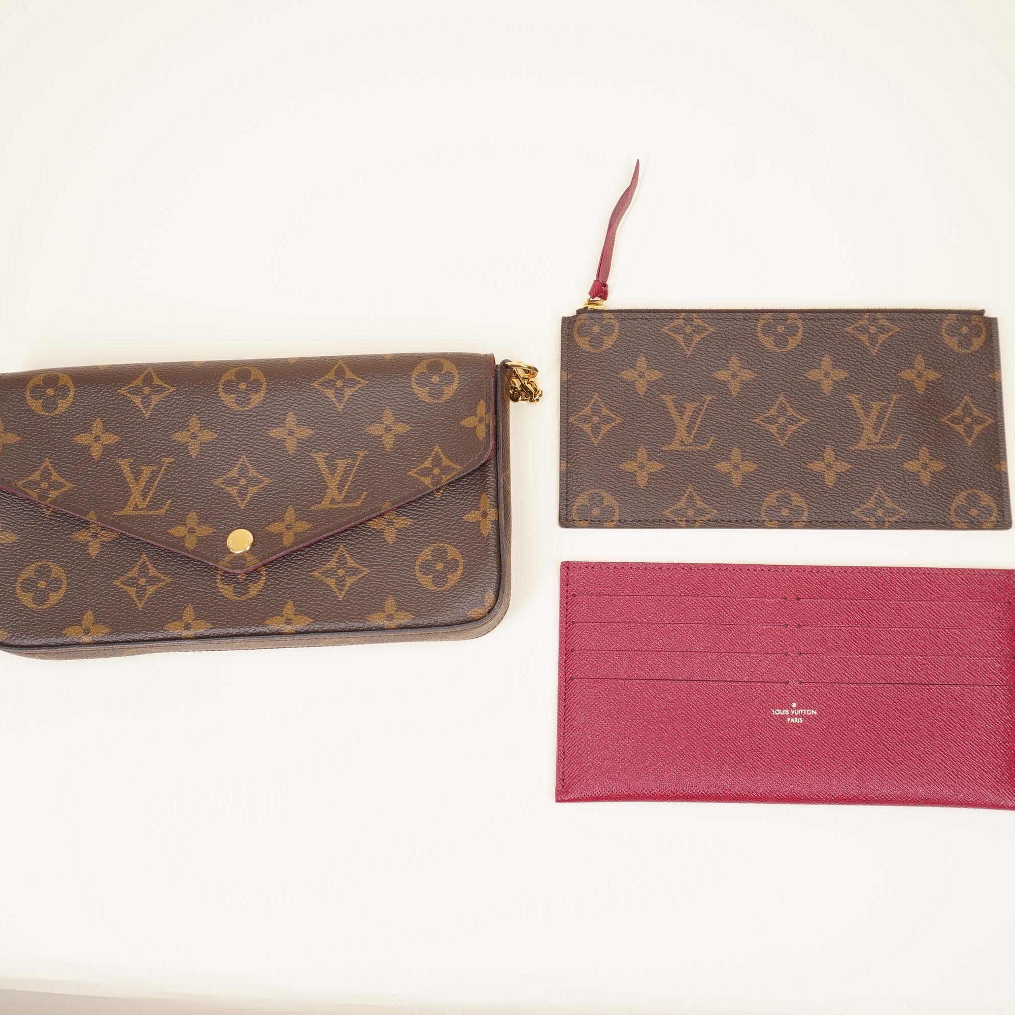 LV Pochette Felicie Monogram Coated Canvas Wallet Shoulder Bag
