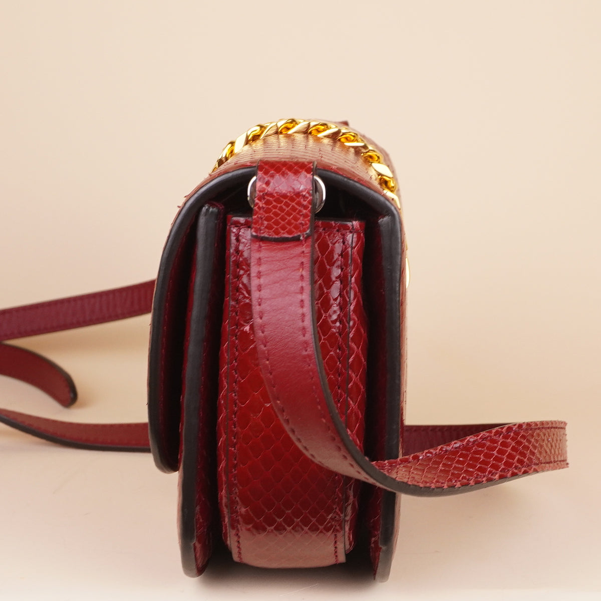 GUCCI - Sylvie 1969 Crossbody Bag Dark red Leather