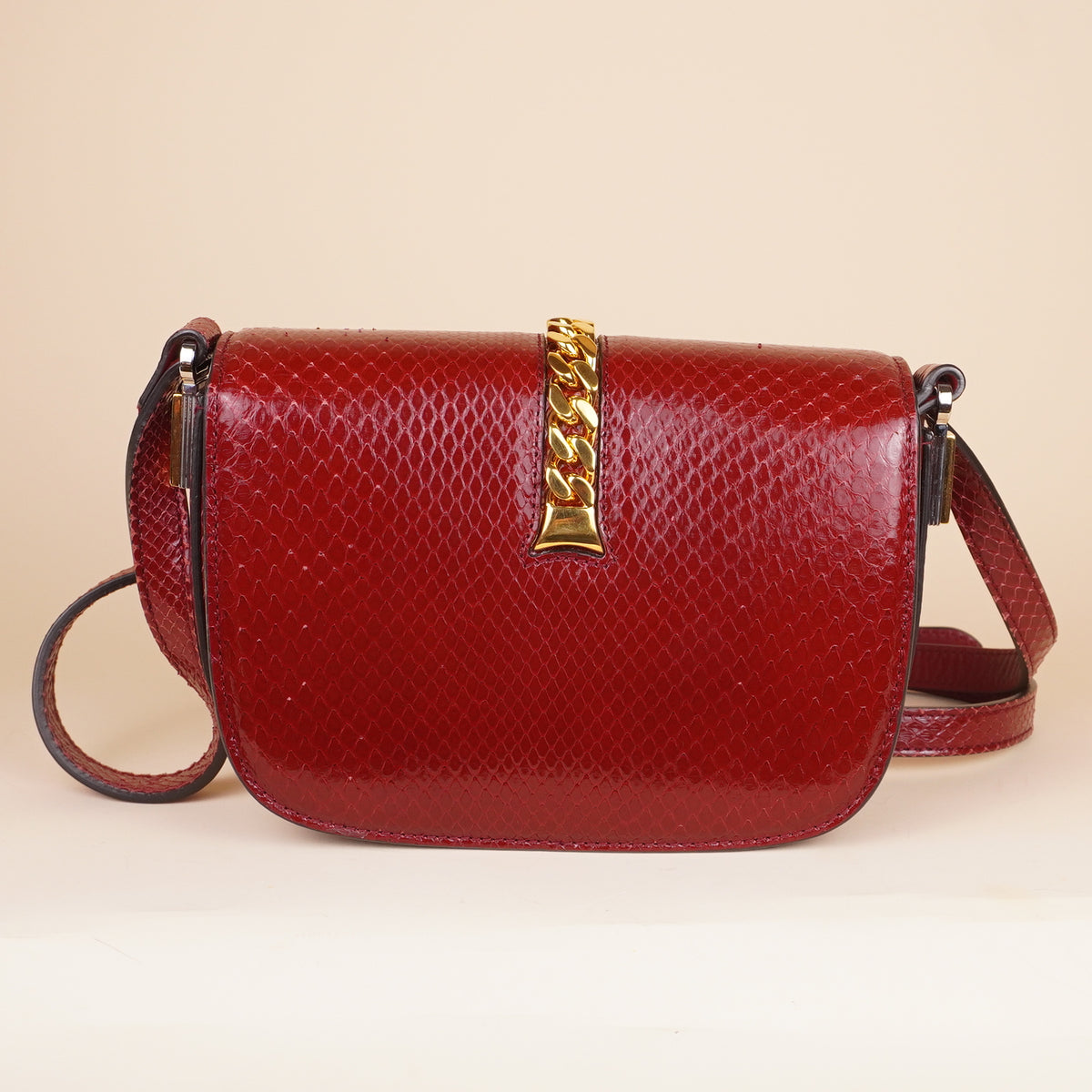 GUCCI - Sylvie 1969 Crossbody Bag Dark red Leather