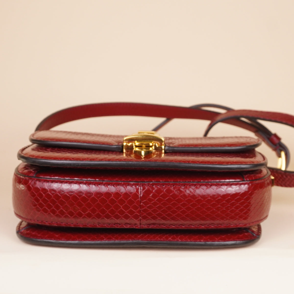 GUCCI - Sylvie 1969 Crossbody Bag Dark red Leather