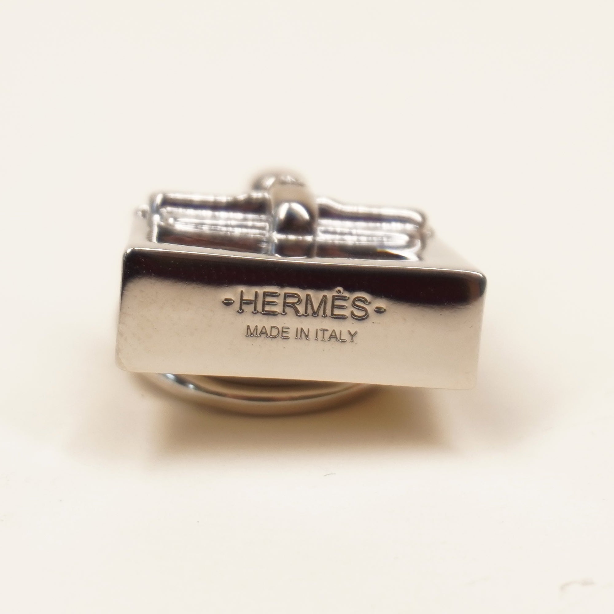 PRE-OWNED Mini Kelly Twilly scarf ring Silver Hardware