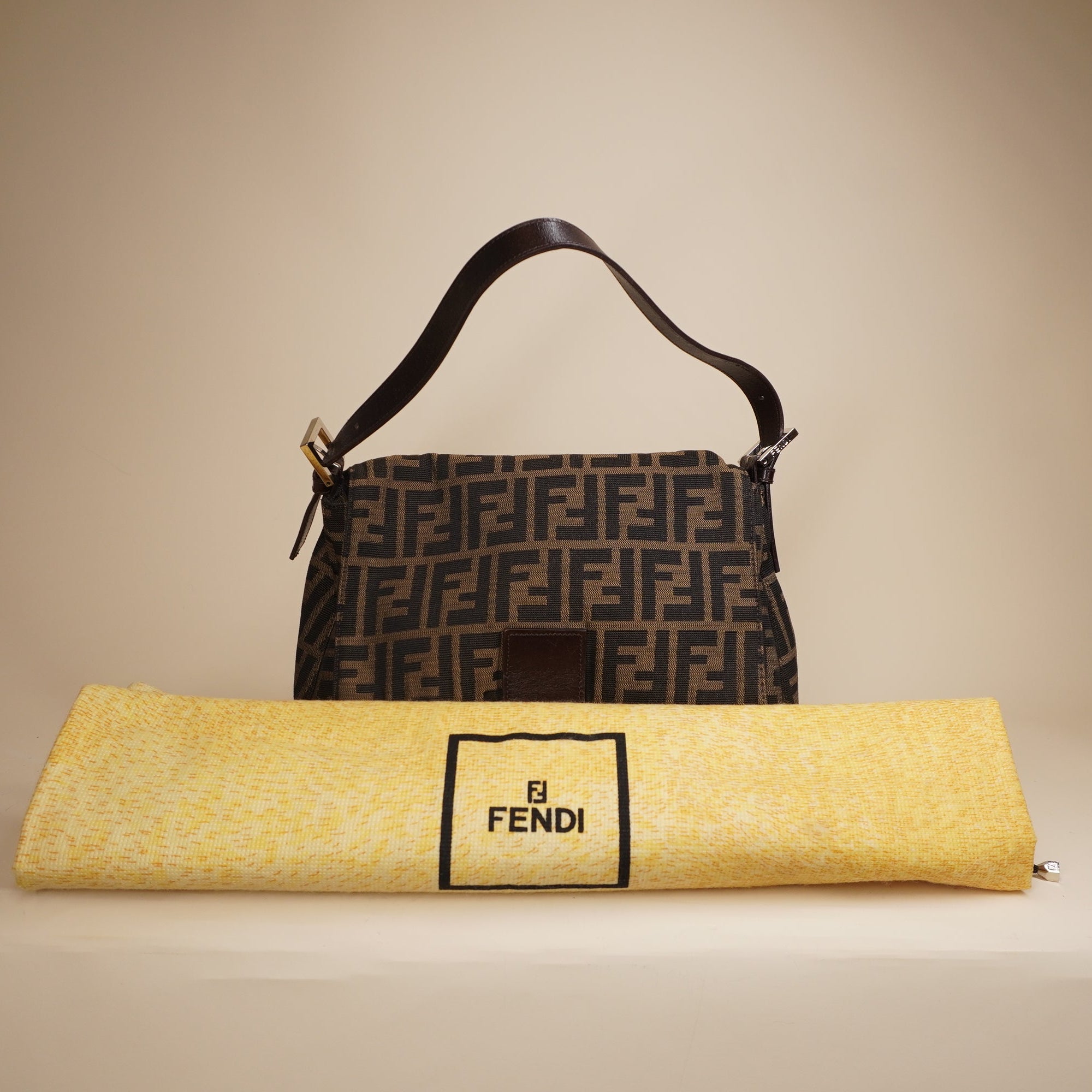 PRE-OWNED FF Zucca Mamma Baguette Shoulder Bag