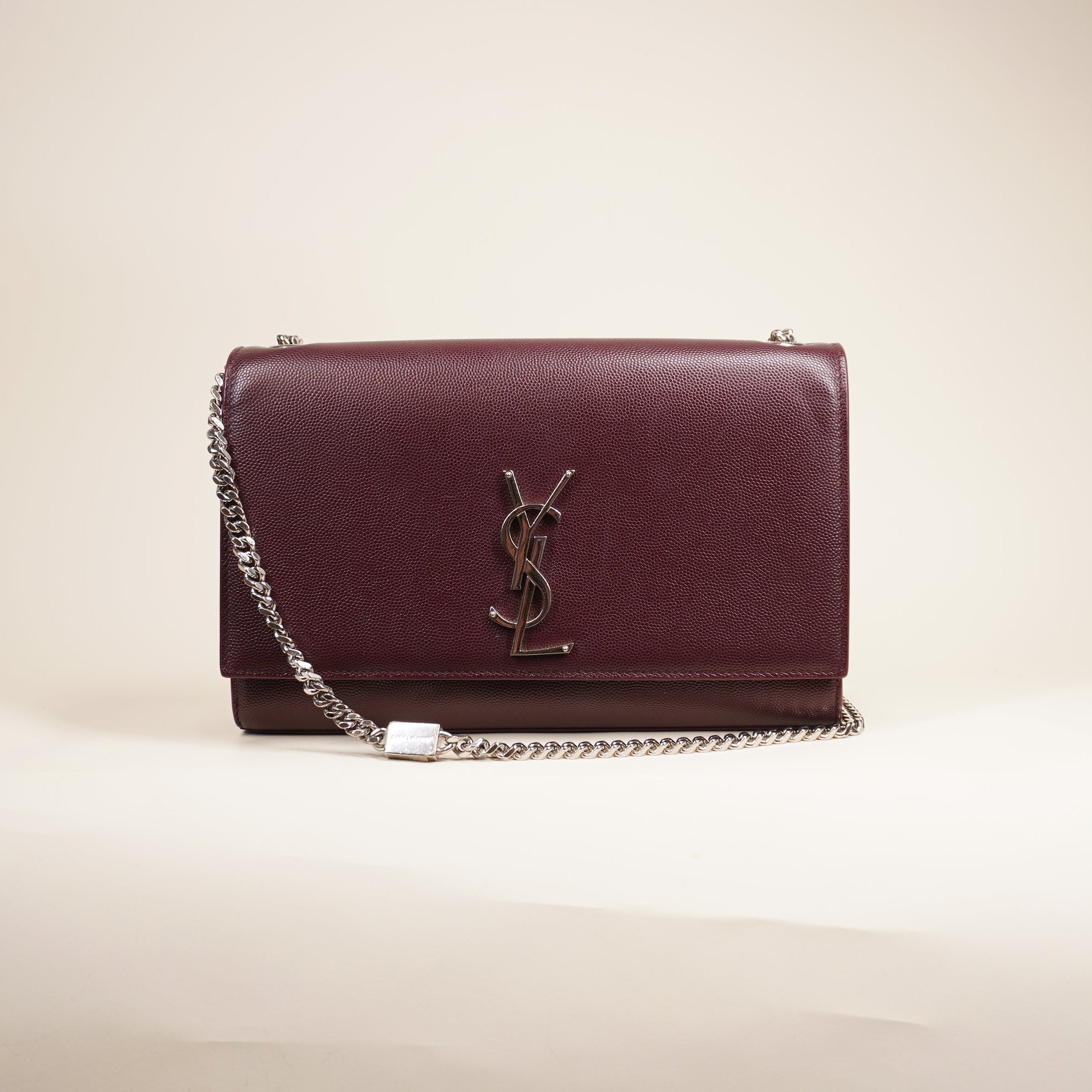 PRE-OWNED Grain De Poudre Medium Classic Monogram Kate Satchel Amaranto