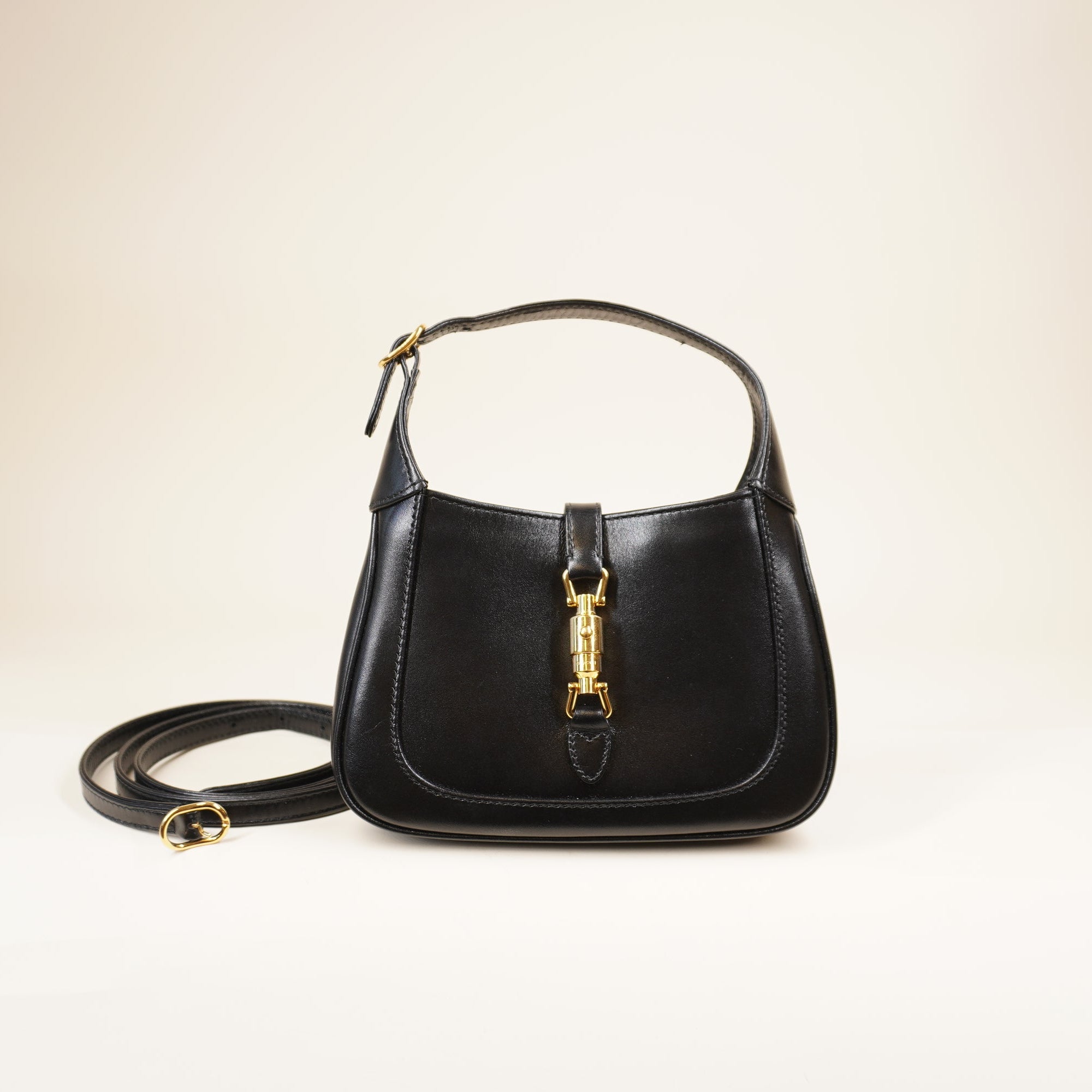 PRE-OWNED Boarded Dyana Lux Calfskin Mini Jackie 1961 Hobo Black