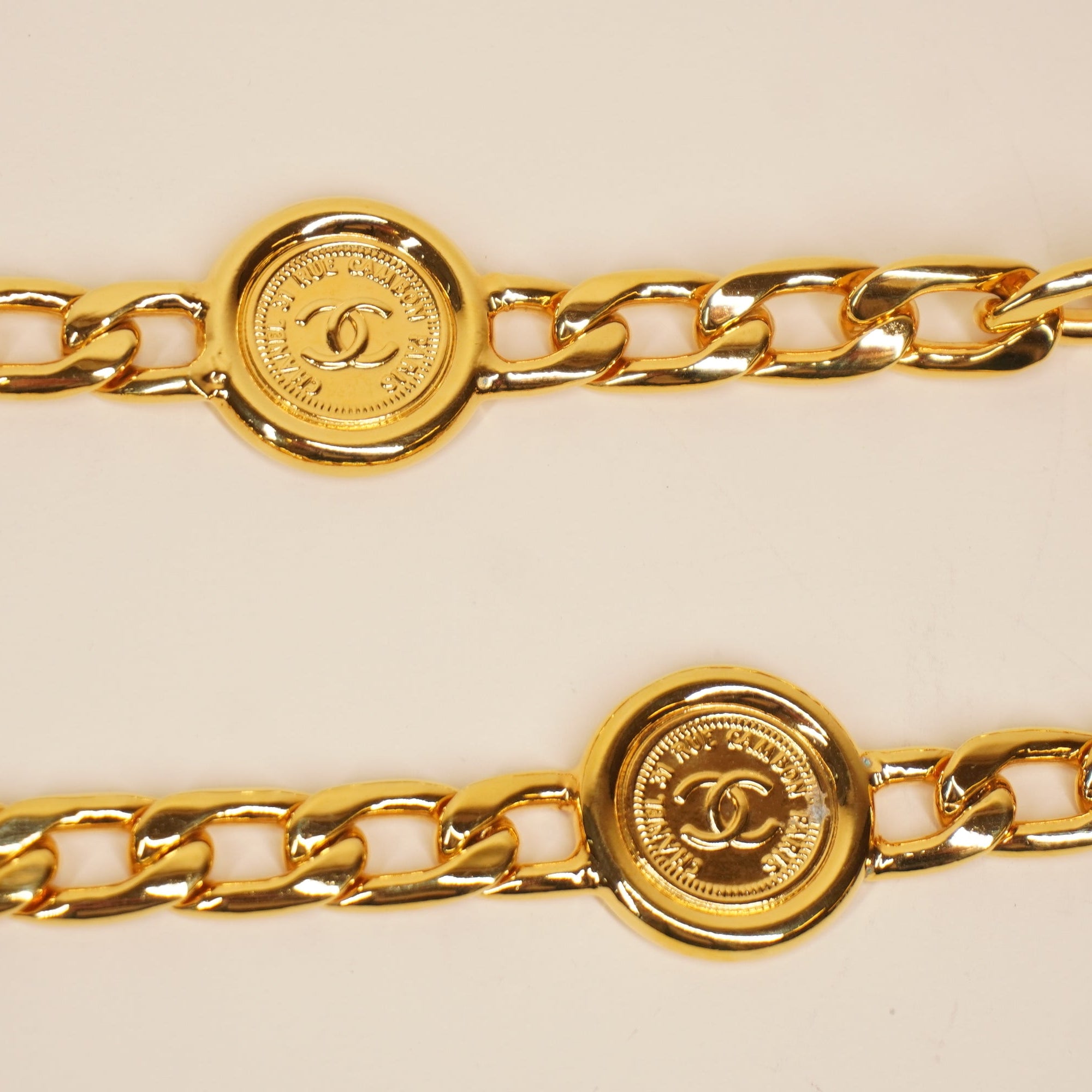 PRE-OWNED CC Belt Gold Hardware 75 