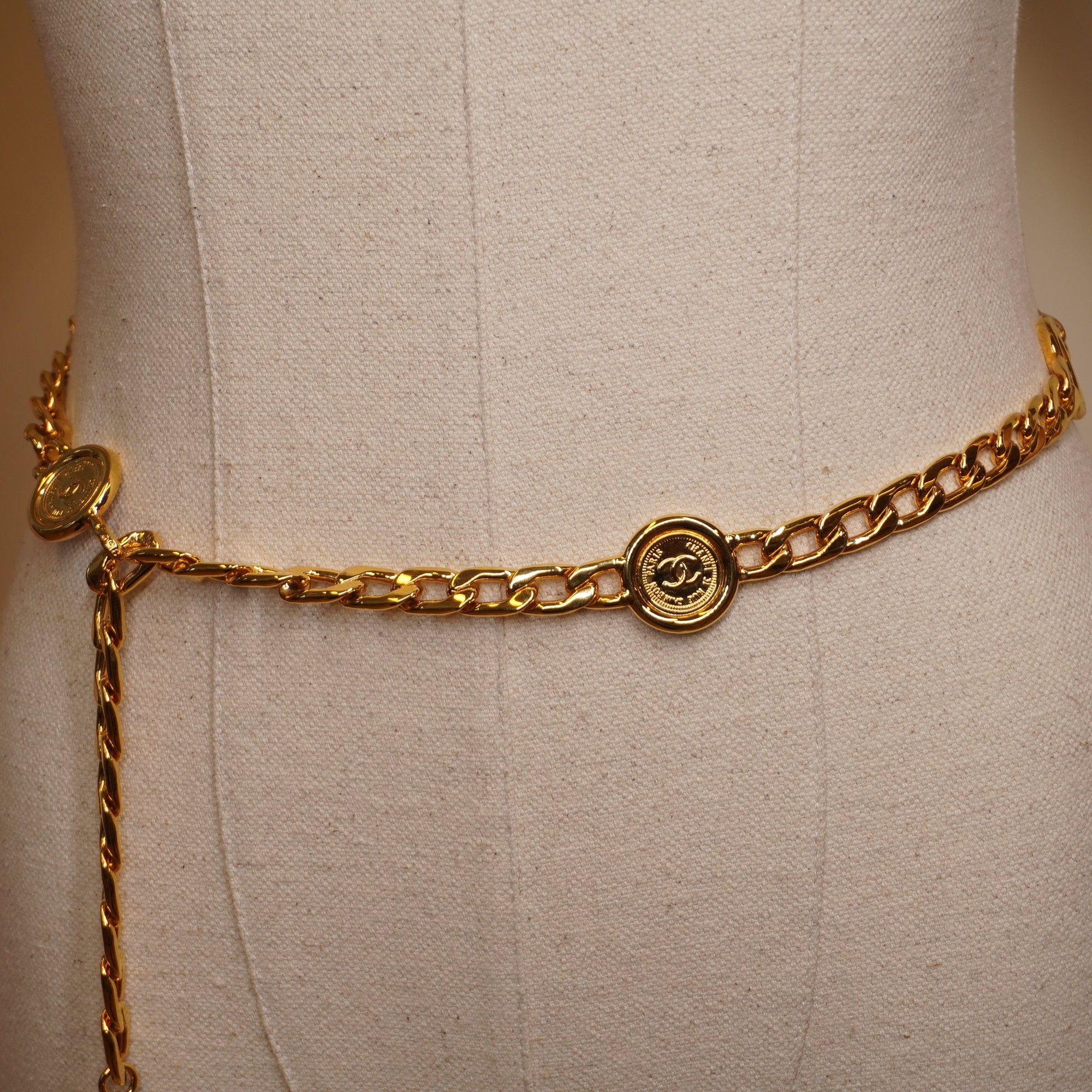 PRE-OWNED CC Belt Gold Hardware 75 