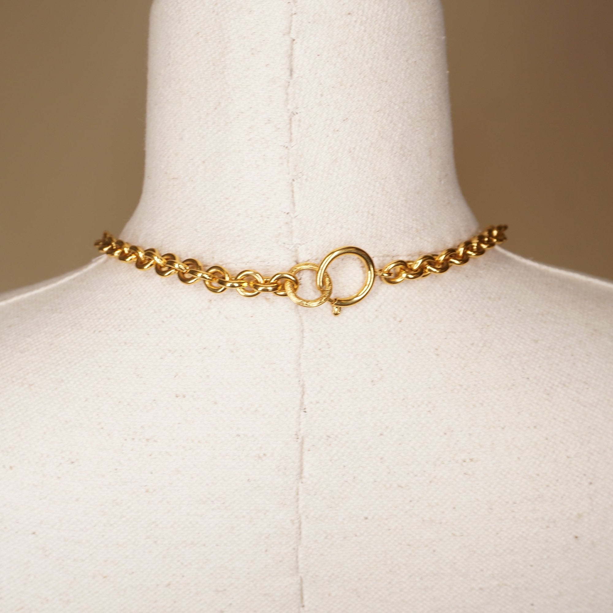 PRE-OWNED Vintage CC Ribbon Cross Pendant Necklace