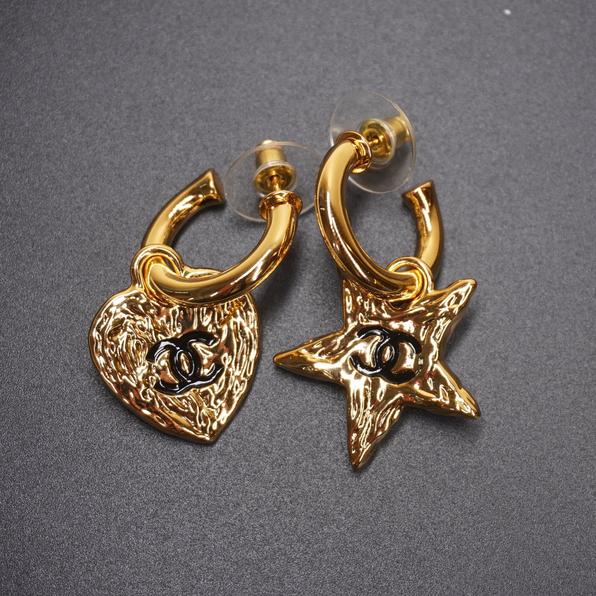 PRE-OWNED Coco Earrings Gold Hardware