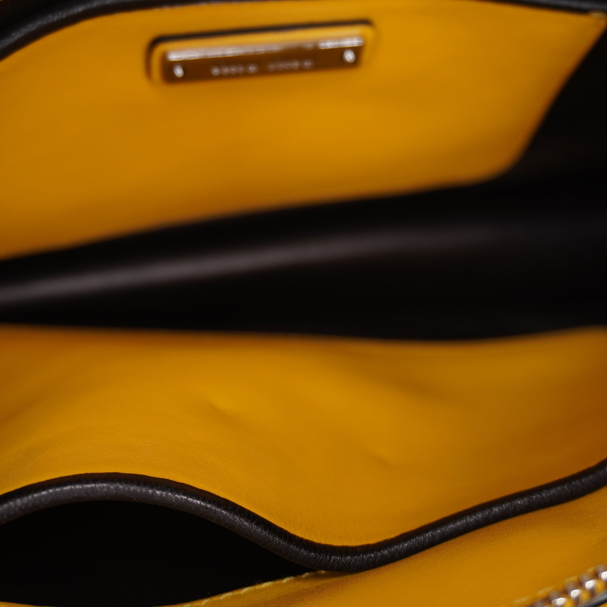 PRE-OWNED Small Yellow Fringe Studded Leather Crossbody Bag