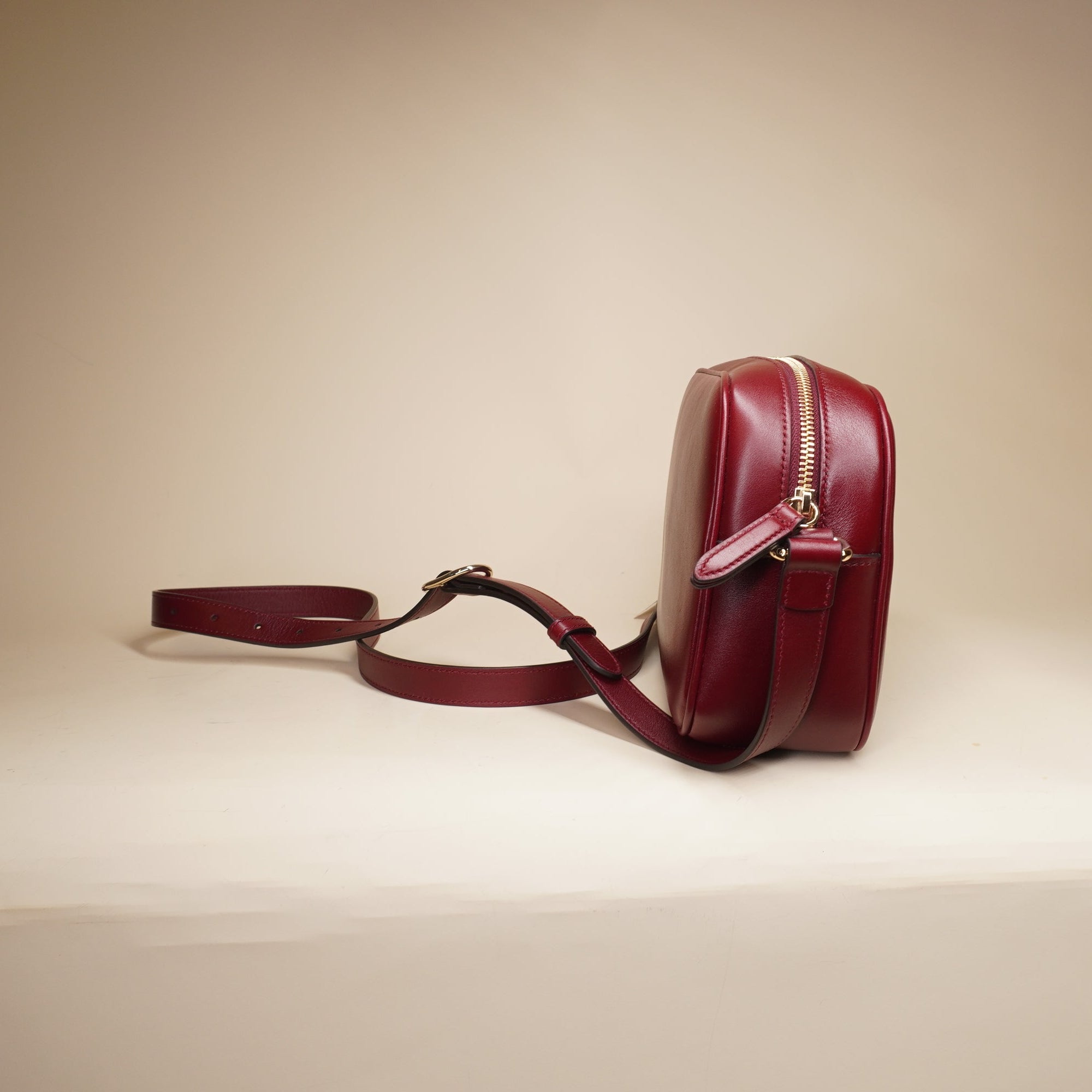 PRE-OWNED GG Calfskin Mini Blondie Bag Rosso Shoulder Bag